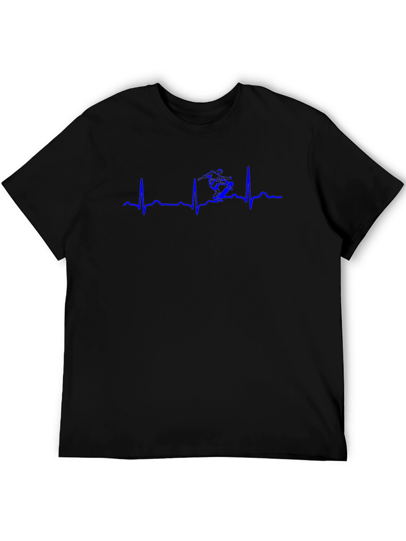 Ski Heartbeat T-Shirt - Black Cotton Tee