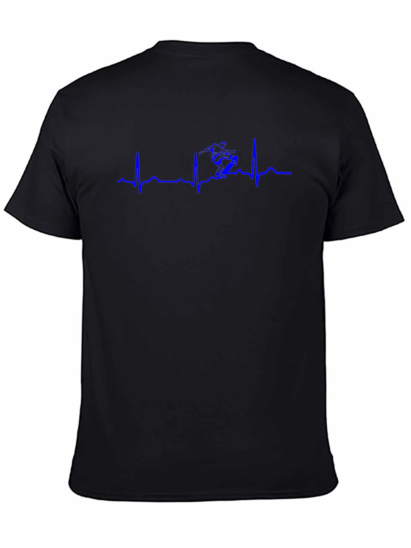 Ski Heartbeat T-Shirt - Black Cotton Tee