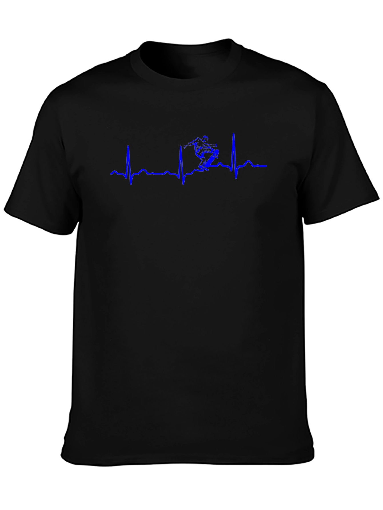 Ski Heartbeat T-Shirt - Black Cotton Tee