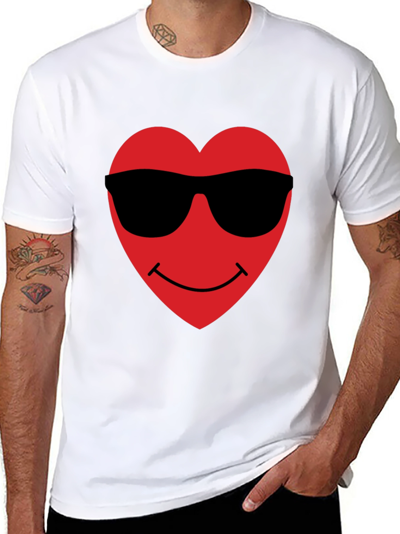 Cool Heart Sunglasses Graphic T-Shirt