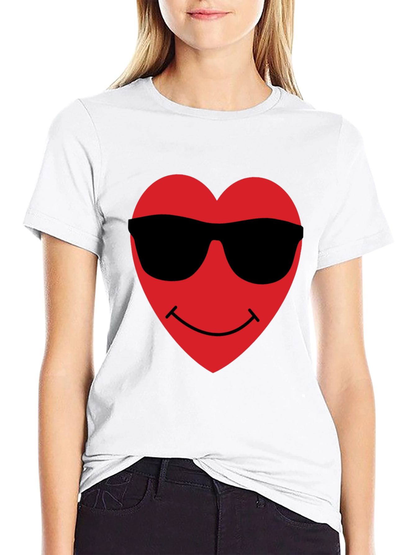 Cool Heart Sunglasses Graphic T-Shirt