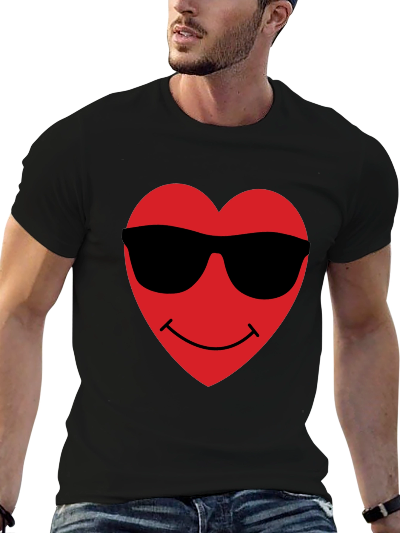 Cool Heart Sunglasses Graphic T-Shirt