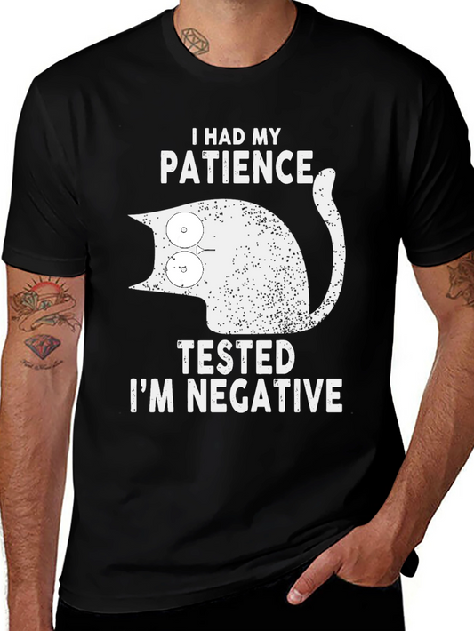Funny Cat Patience Tested Negative Graphic Tee