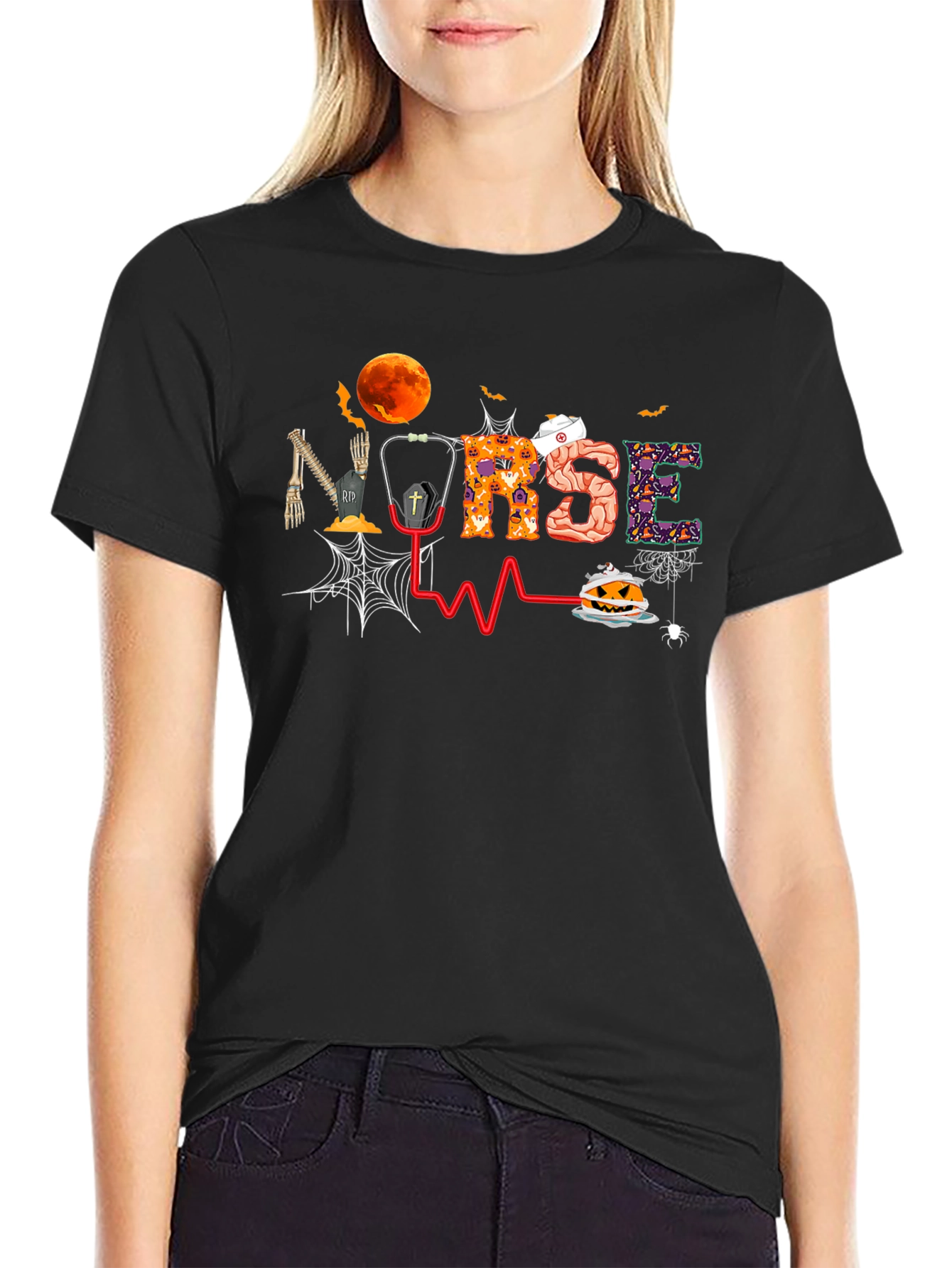 Halloween Nurse Graphic Tee