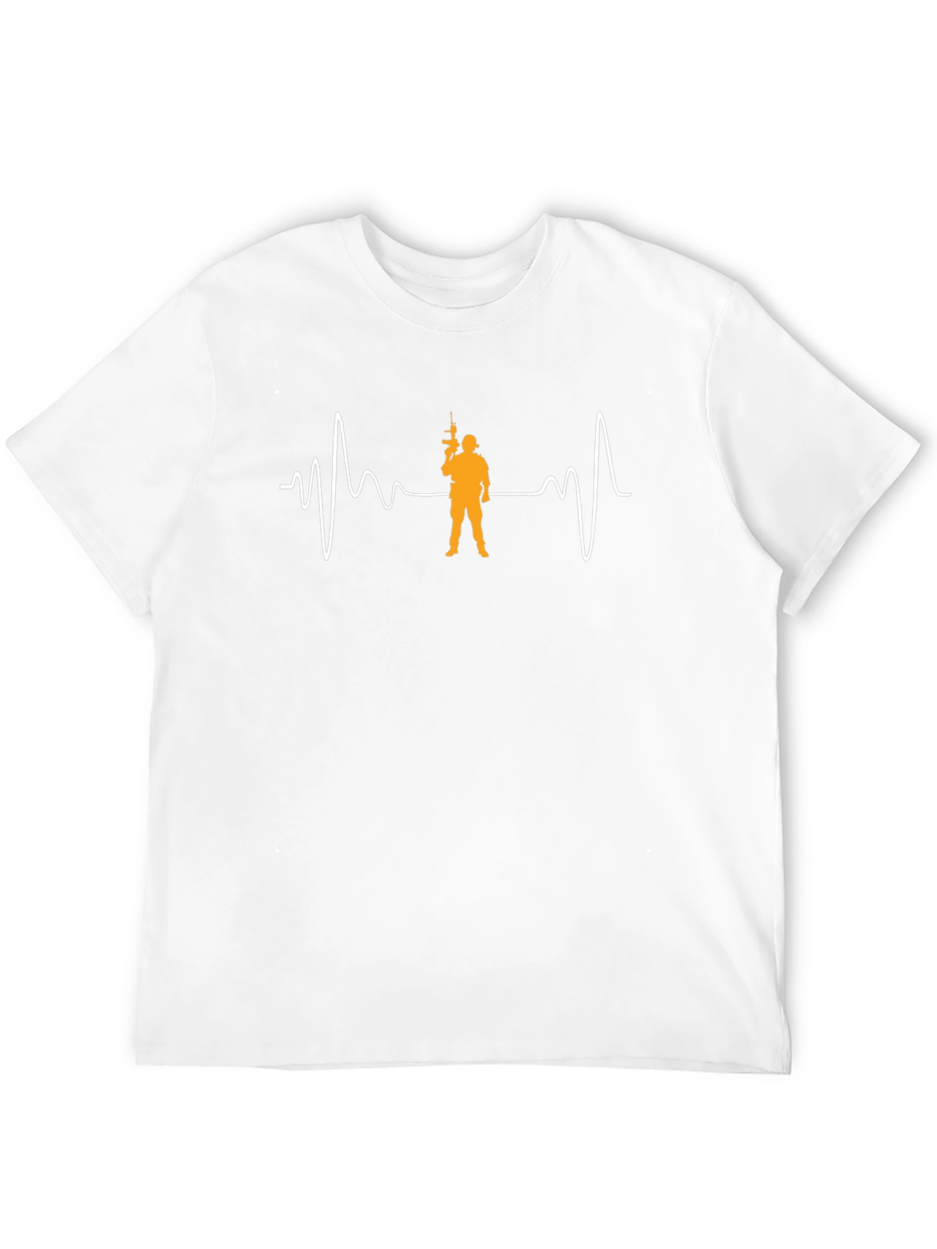 Black T-Shirt with Soldier Heartbeat Design