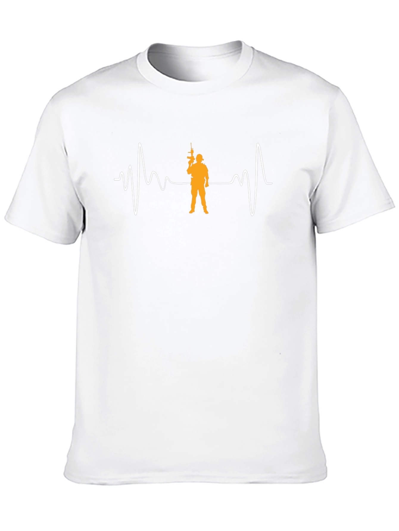 Black T-Shirt with Soldier Heartbeat Design