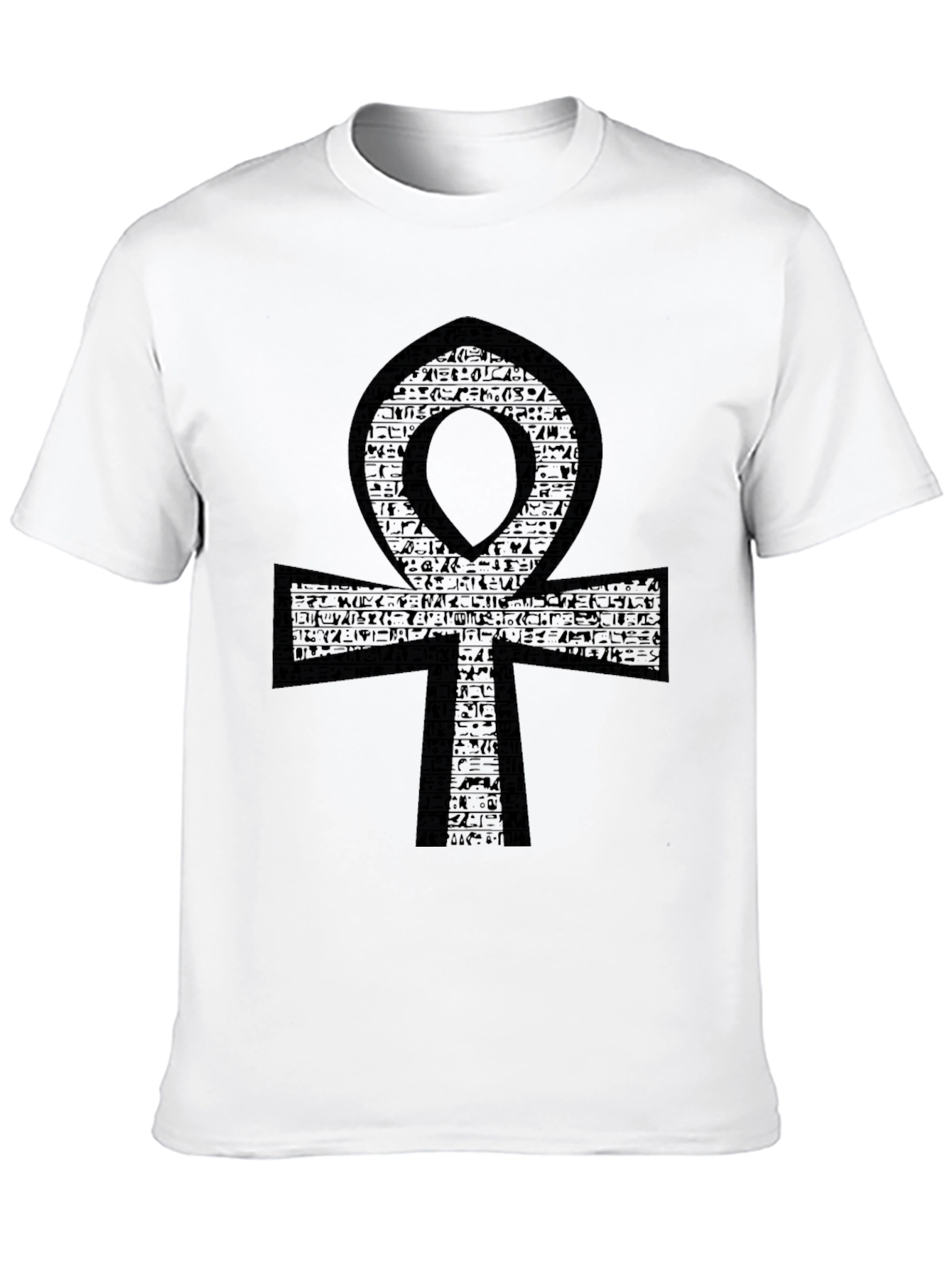 Ankh Hieroglyph Graphic Tee - Black Cotton Comfort