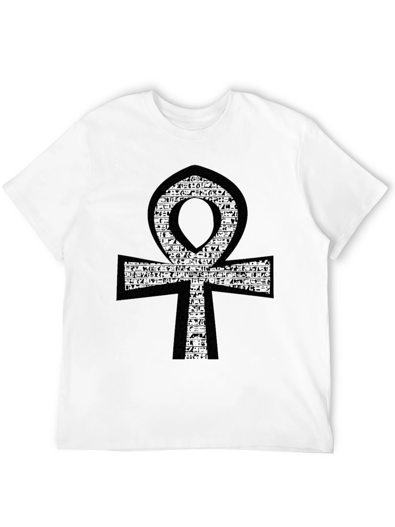 Ankh Hieroglyph Graphic Tee - Black Cotton Comfort