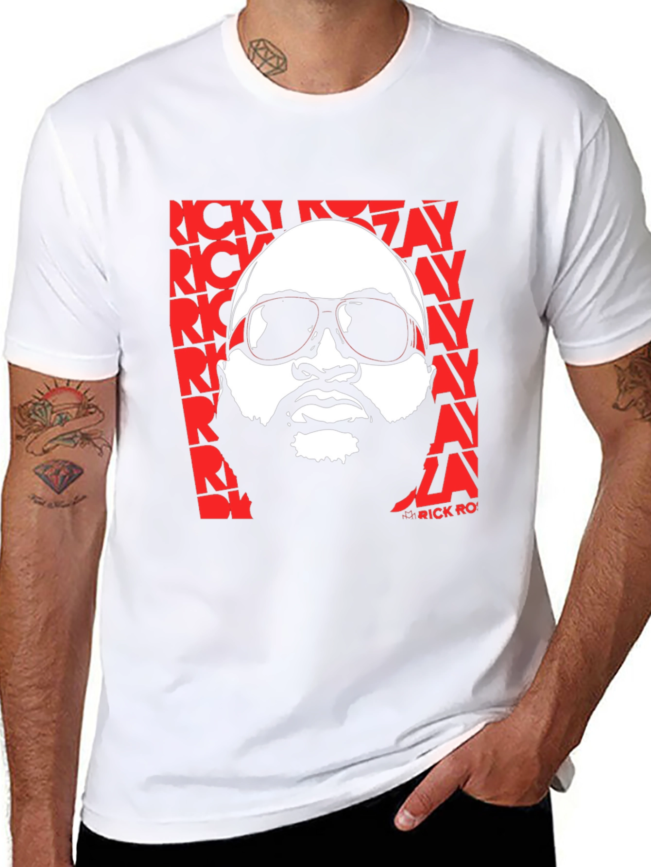 Rick Ross Graphic Print Crew Neck T-Shirt