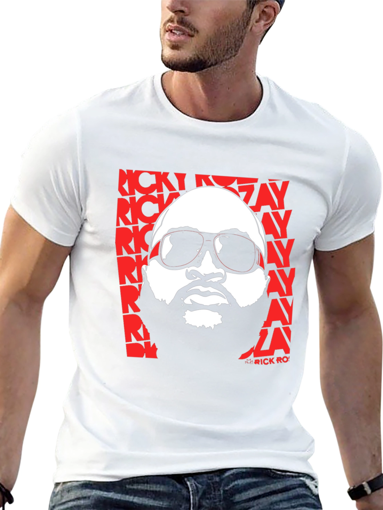 Rick Ross Graphic Print Crew Neck T-Shirt