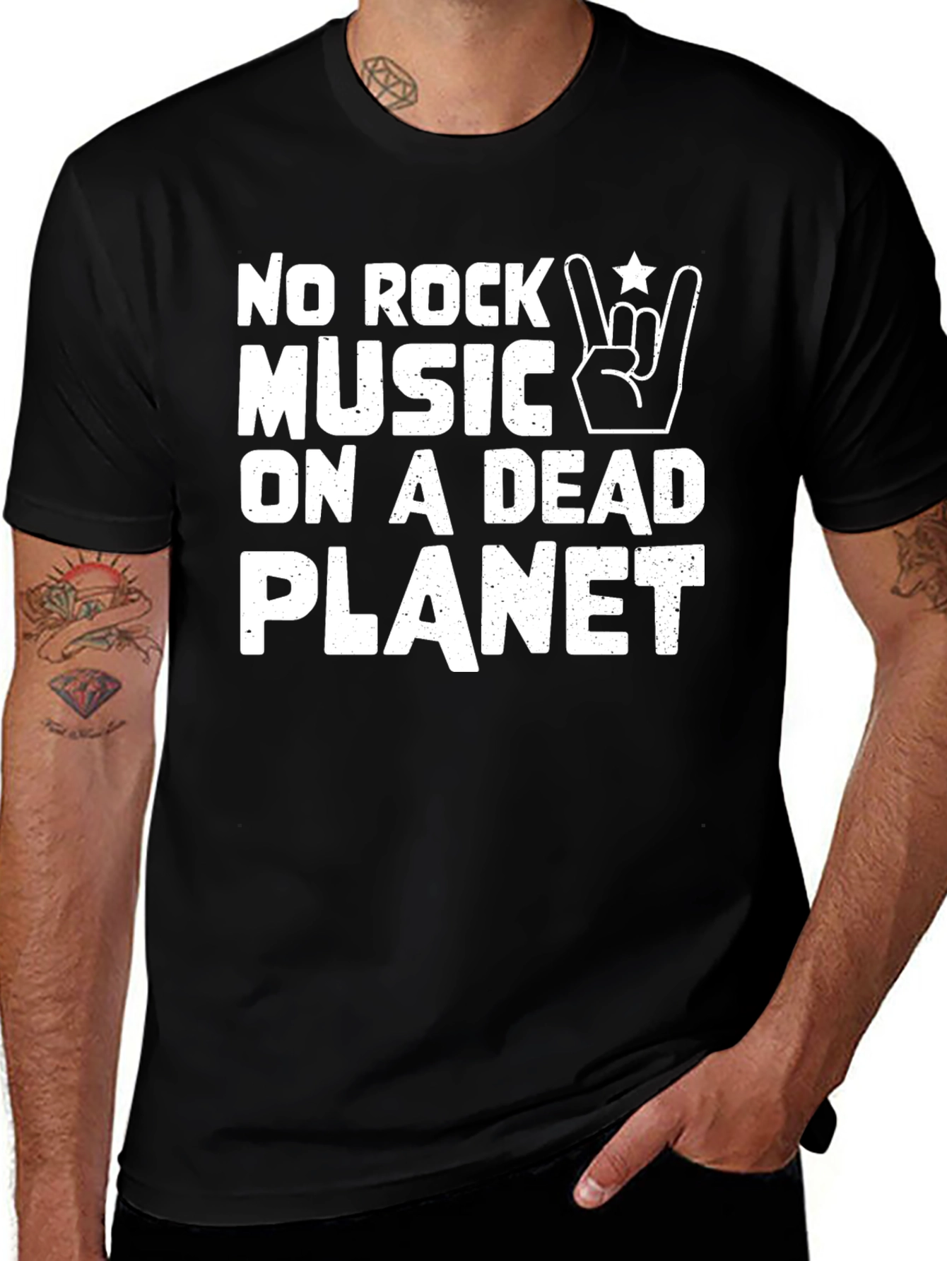 No Rock Music On A Dead Planet Graphic Tee