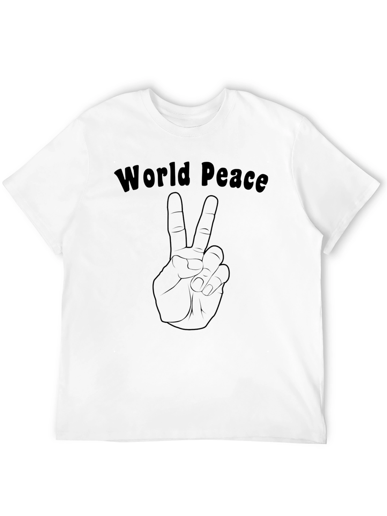 World Peace Graphic Tee - Black Cotton T-Shirt