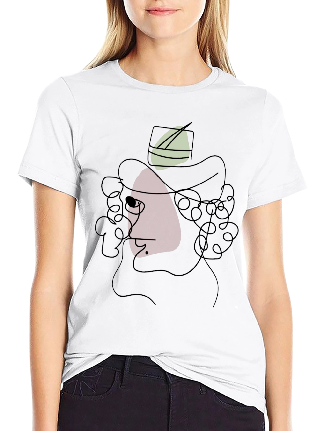 Abstract Single Line Portrait Graphic Tee