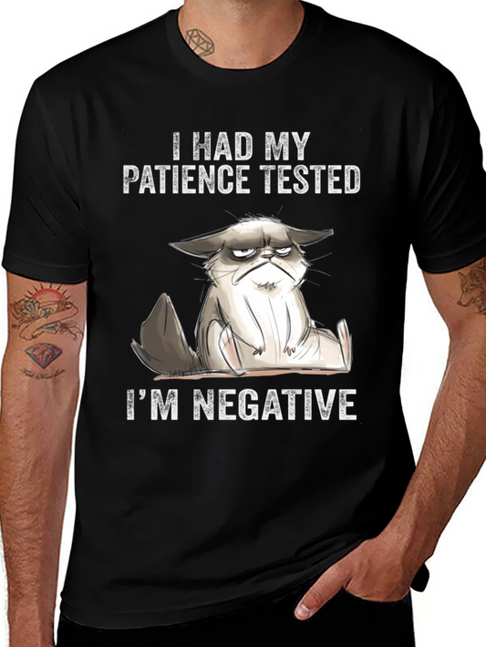 Grumpy Cat Tested Patience Negative Black T-Shirt