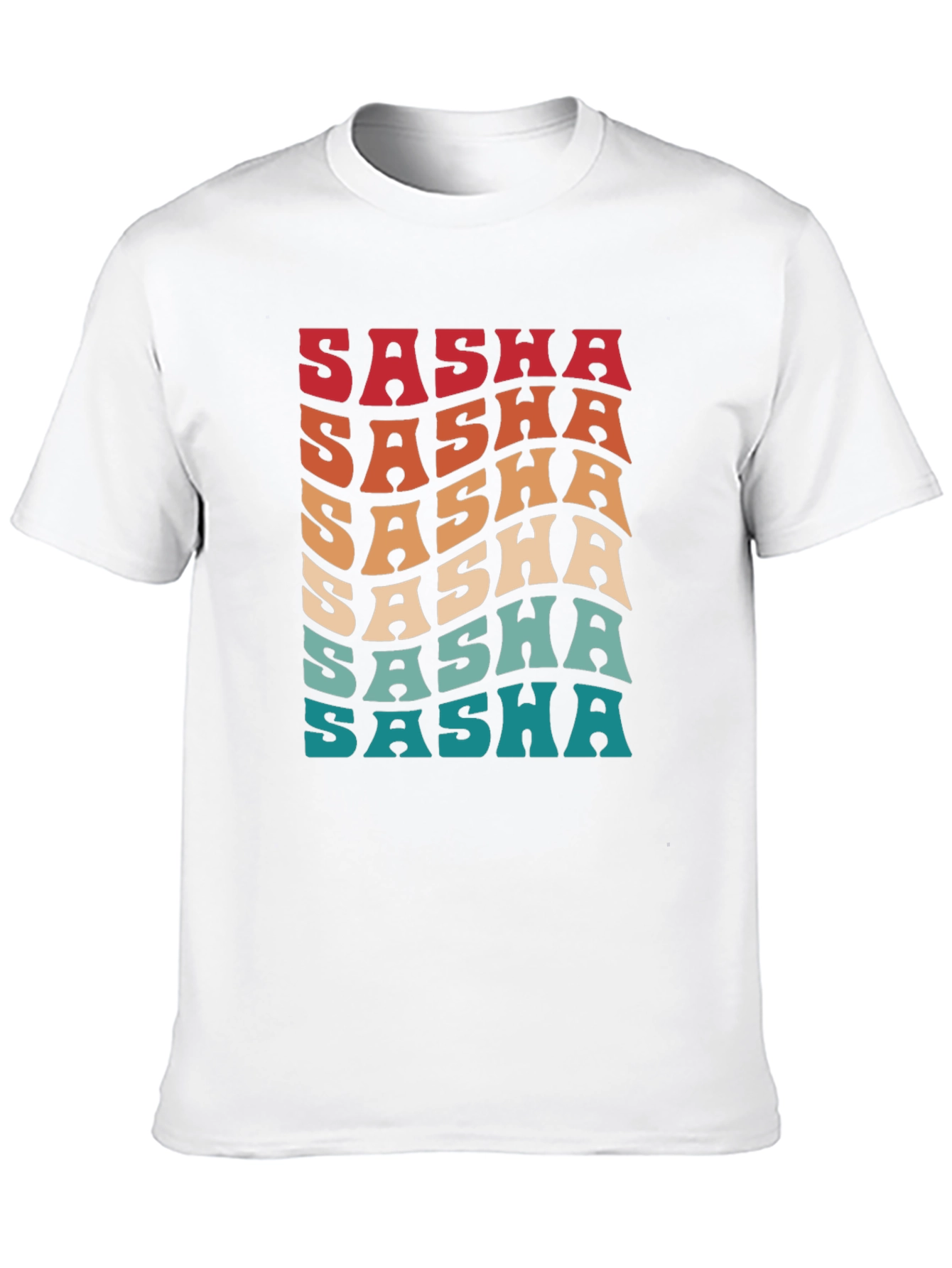 Retro Sasha T-Shirt - Groovy Name Design