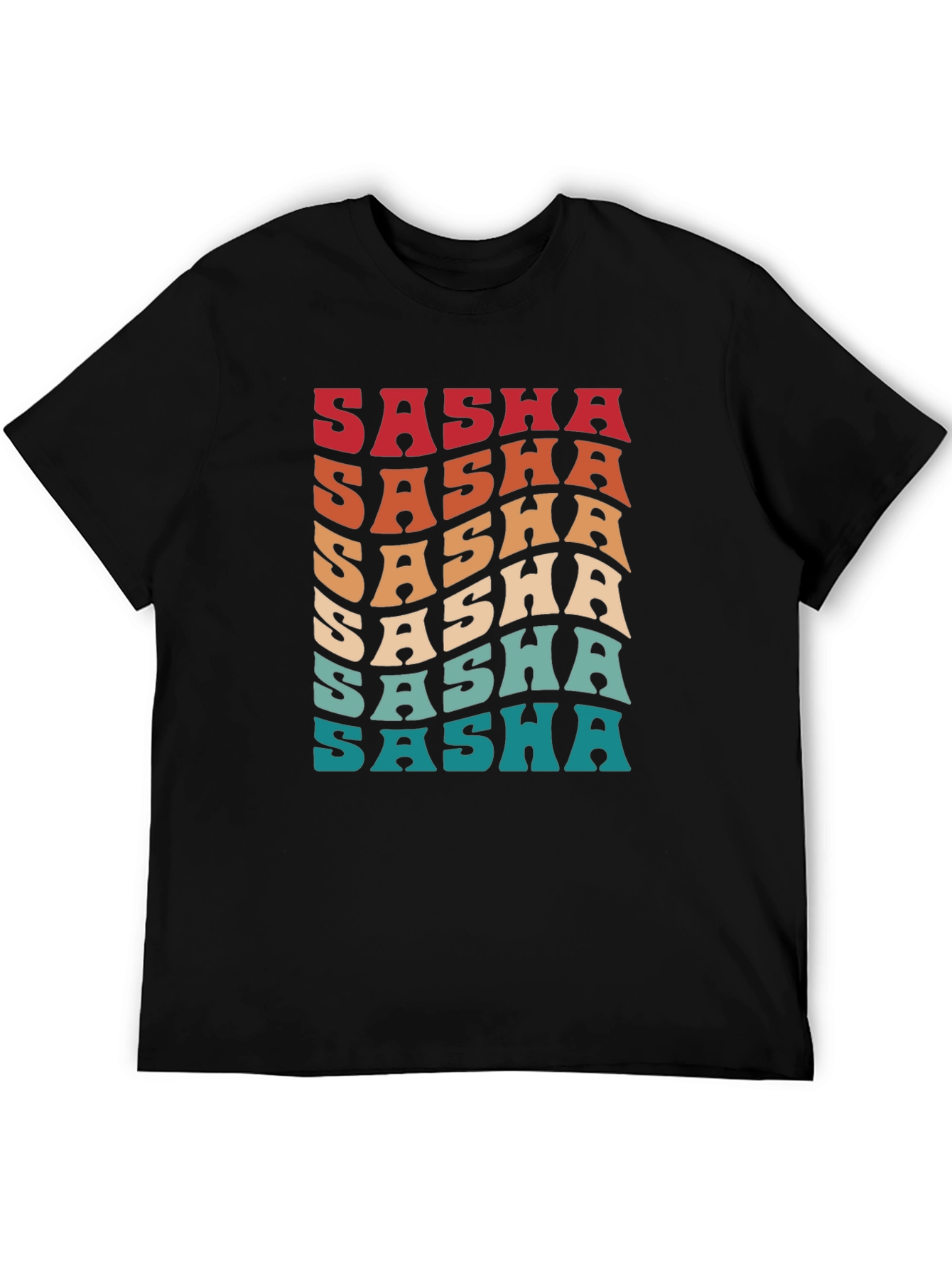 Retro Sasha T-Shirt - Groovy Name Design