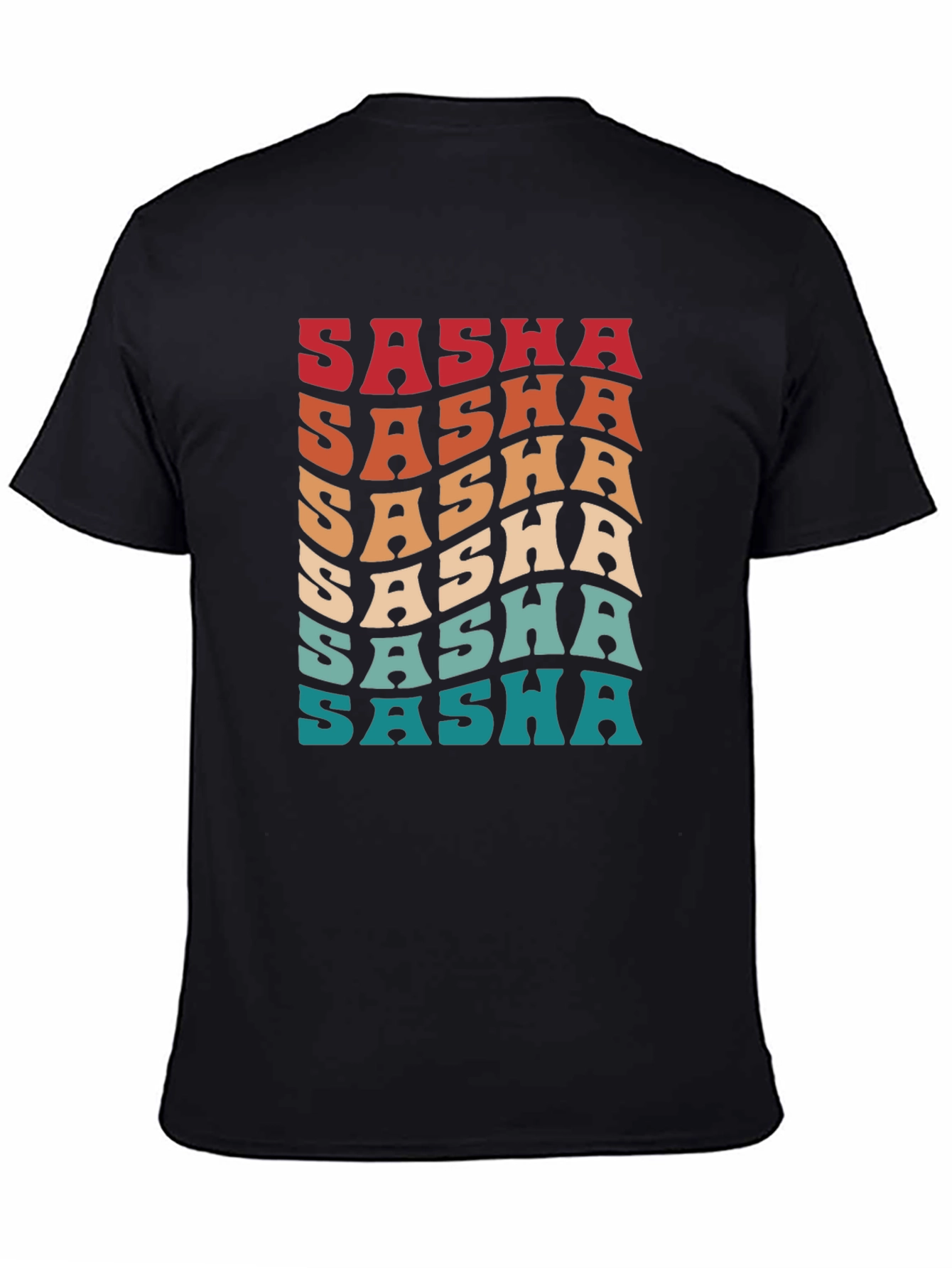 Retro Sasha T-Shirt - Groovy Name Design