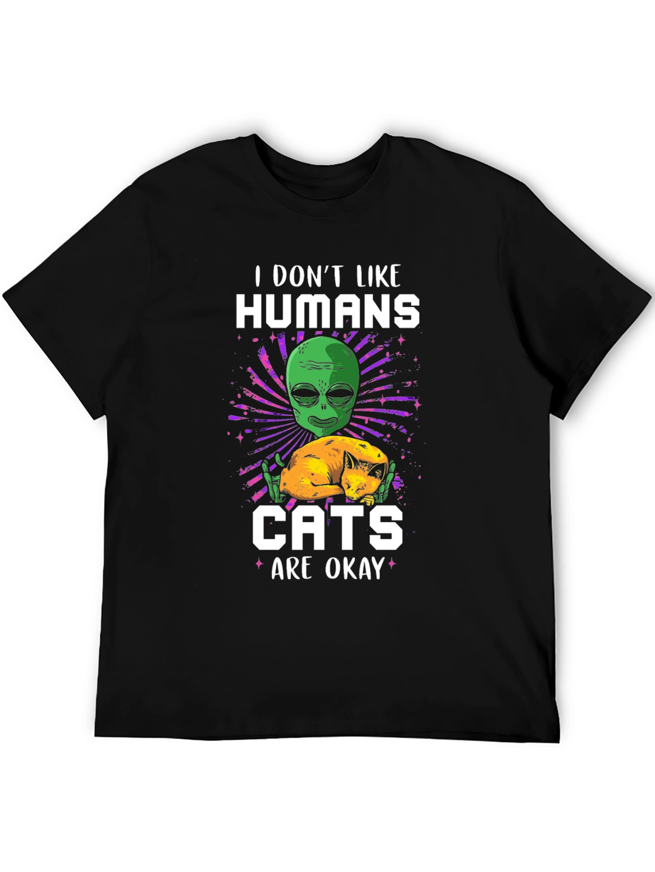 Alien & Cats T-Shirt - I Dont Like Humans
