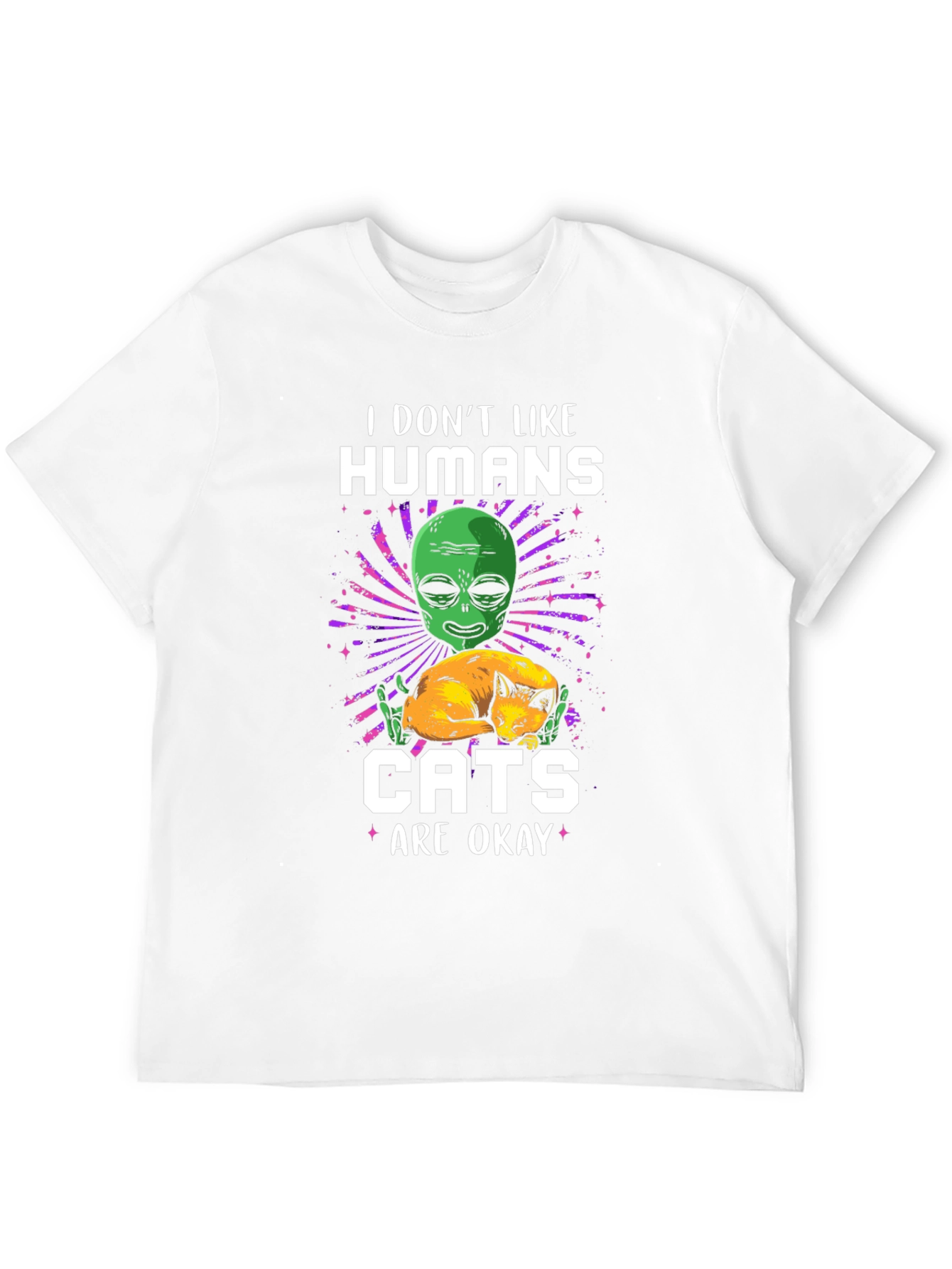 Alien & Cats T-Shirt - I Dont Like Humans