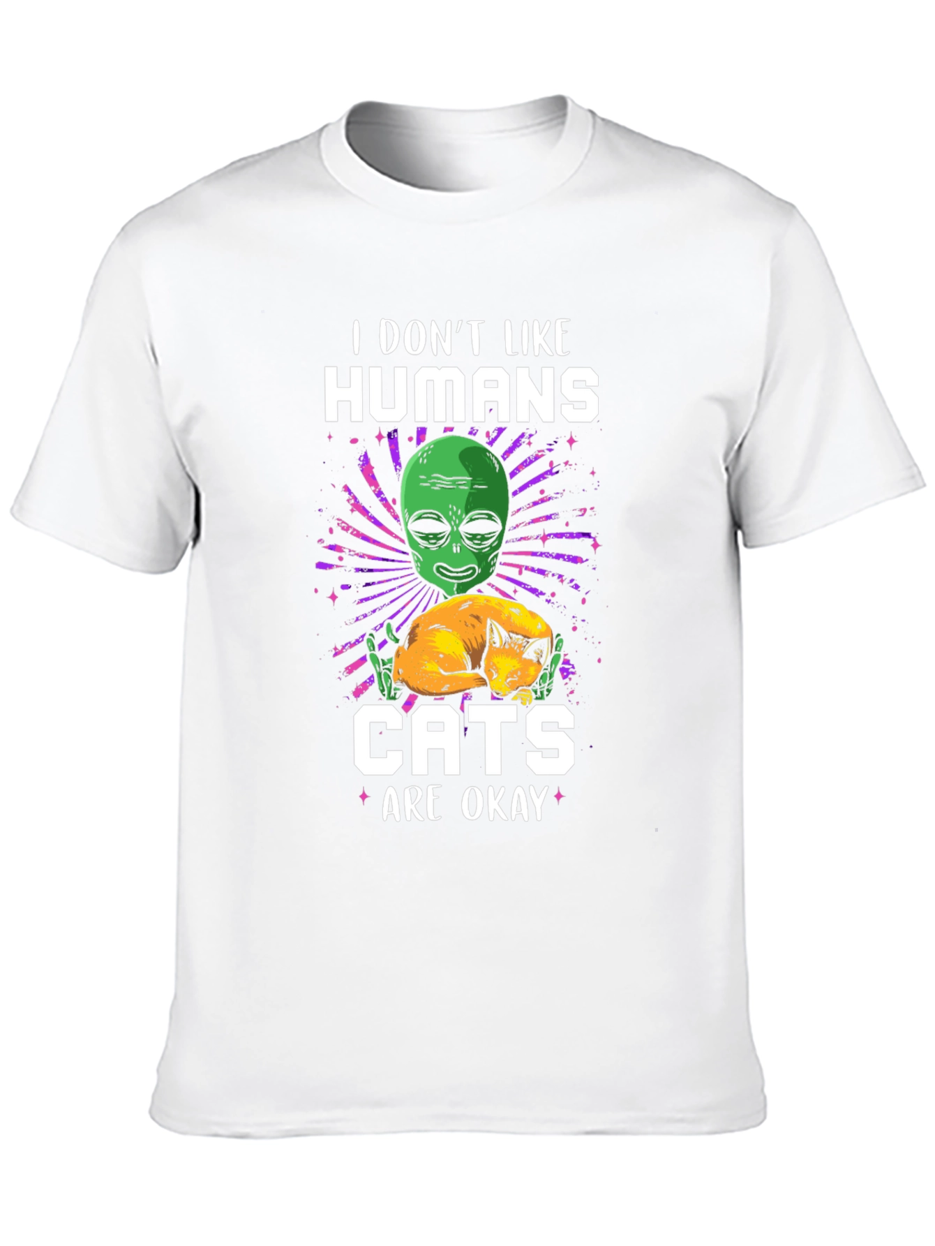 Alien & Cats T-Shirt - I Dont Like Humans
