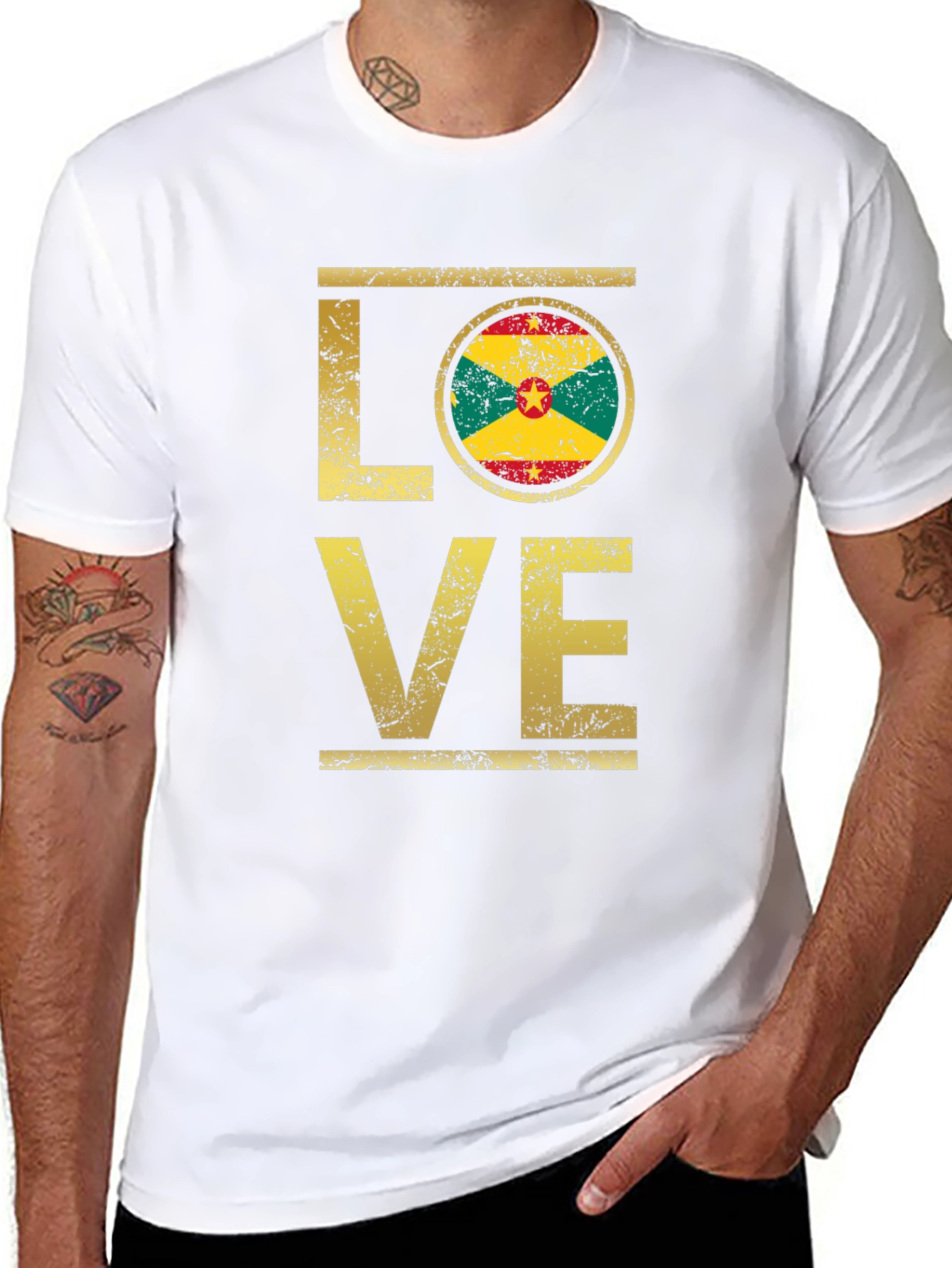 Grenada Flag Love Graphic Tee
