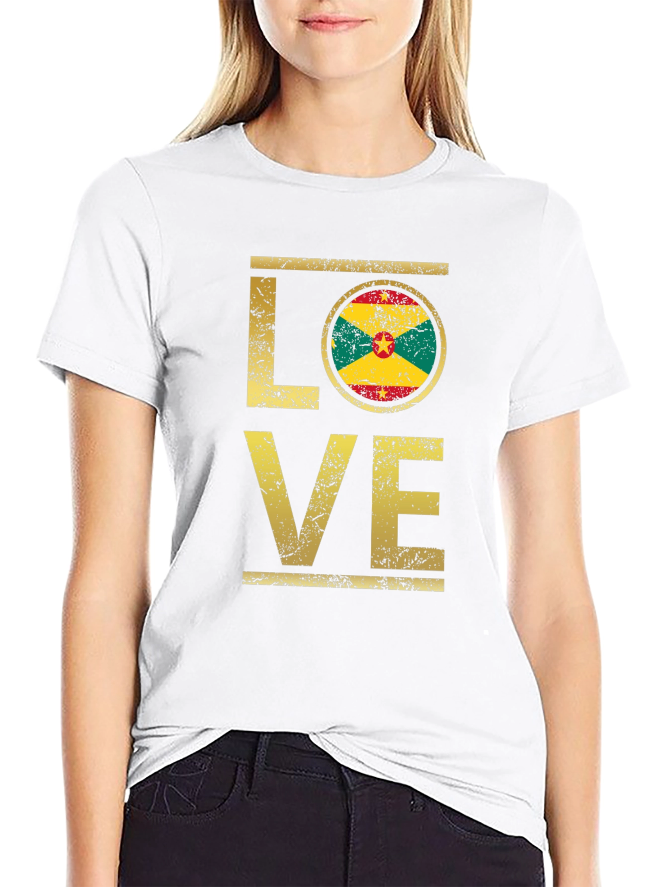 Grenada Flag Love Graphic Tee