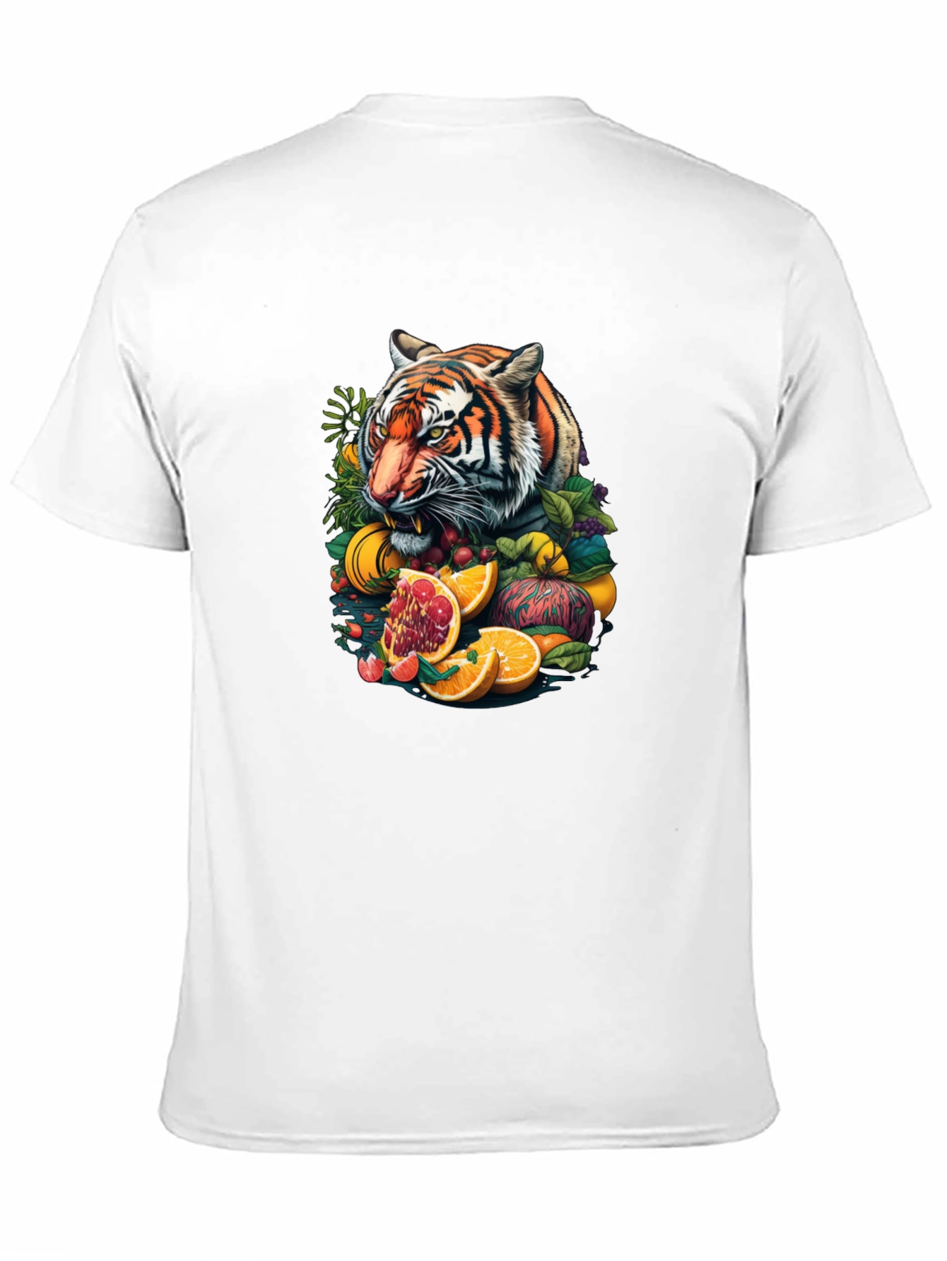 Tiger & Fruit Graphic Black Tee