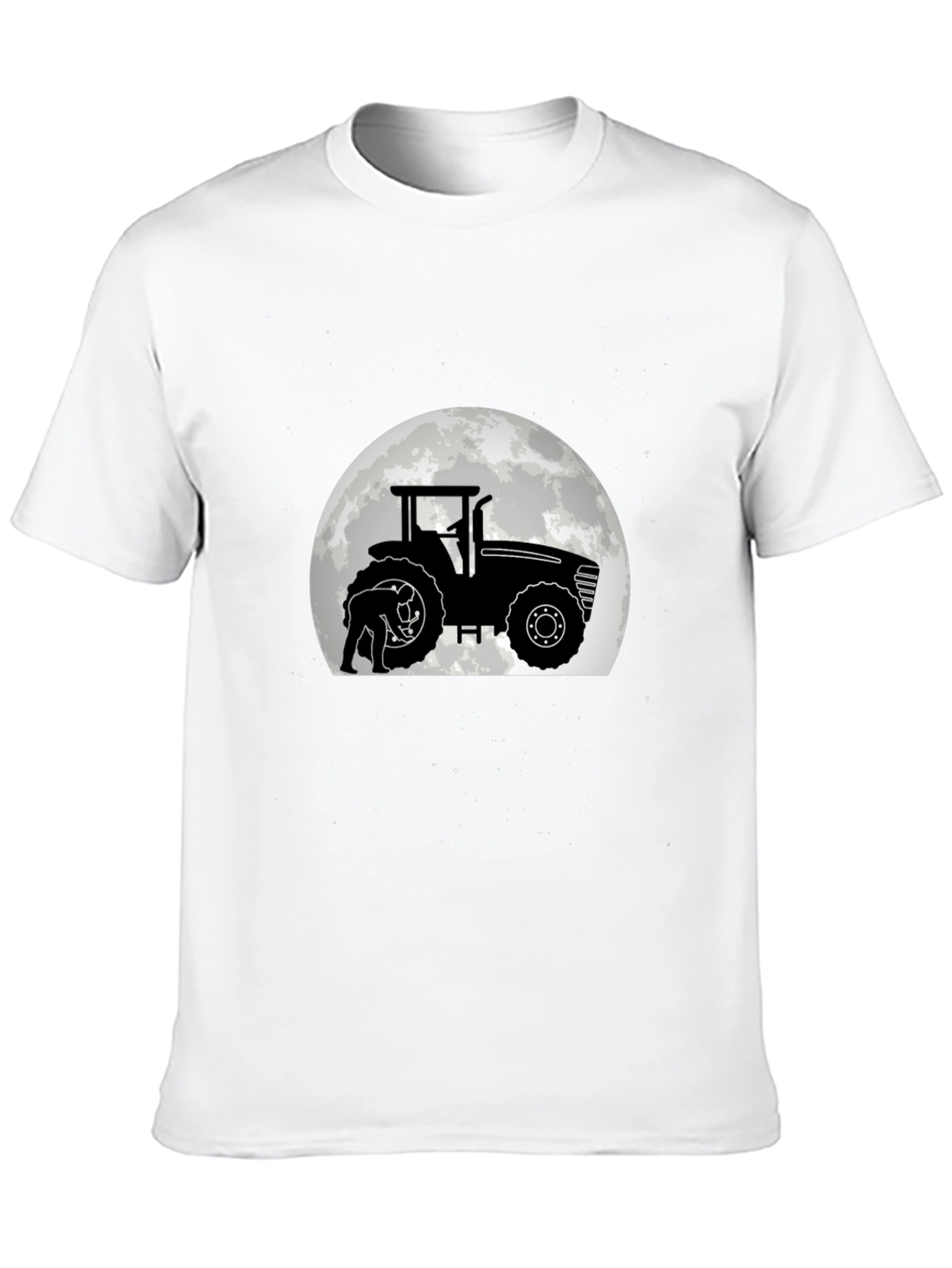 Tractor & Moon Graphic Tee - Black