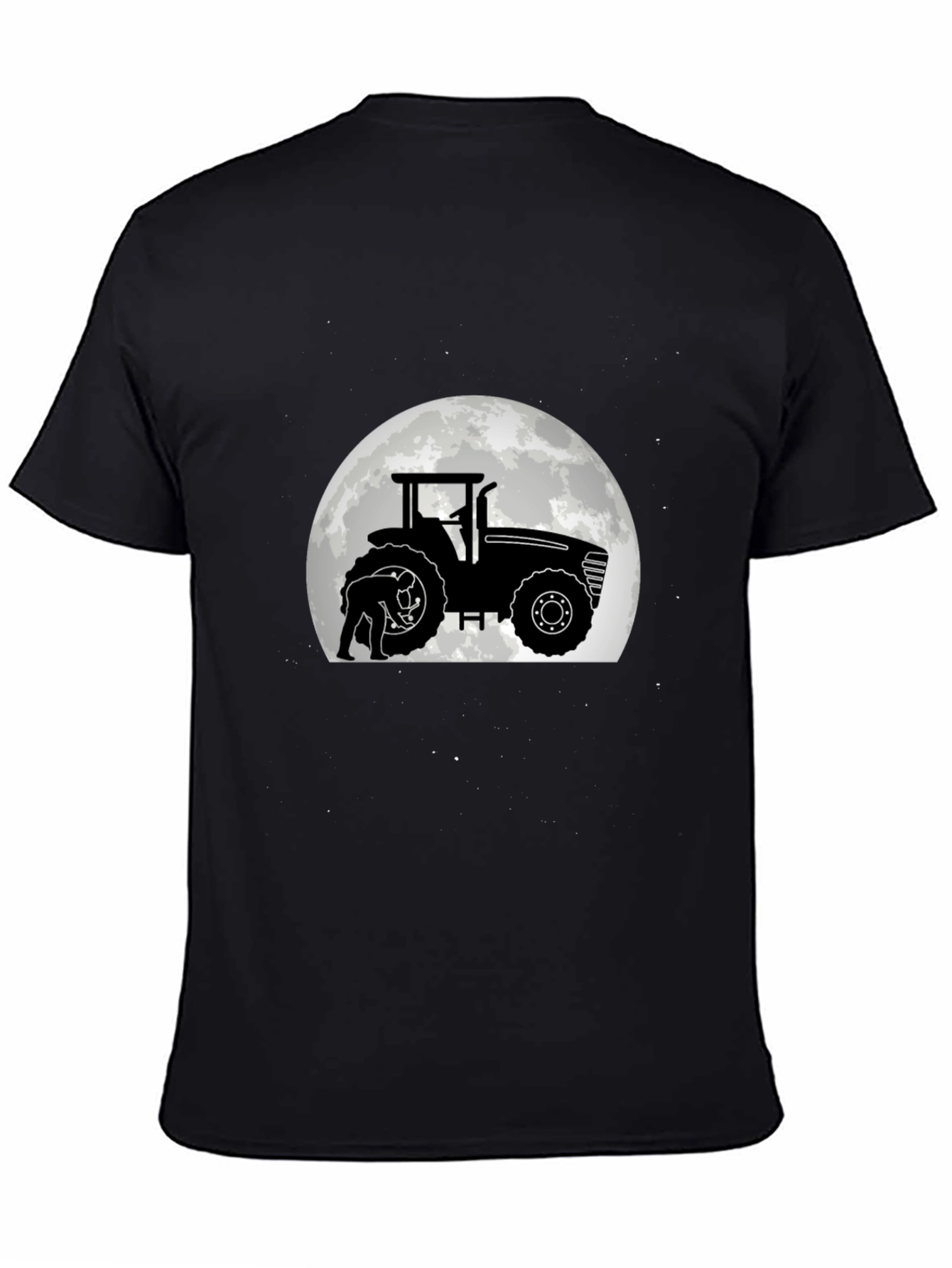 Tractor & Moon Graphic Tee - Black