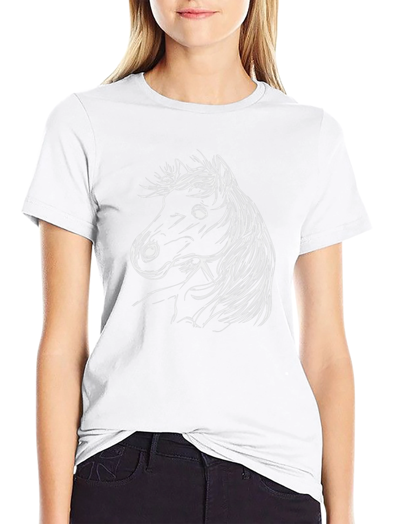 Black Horse Graphic Tee - Stylish Unisex Shirt