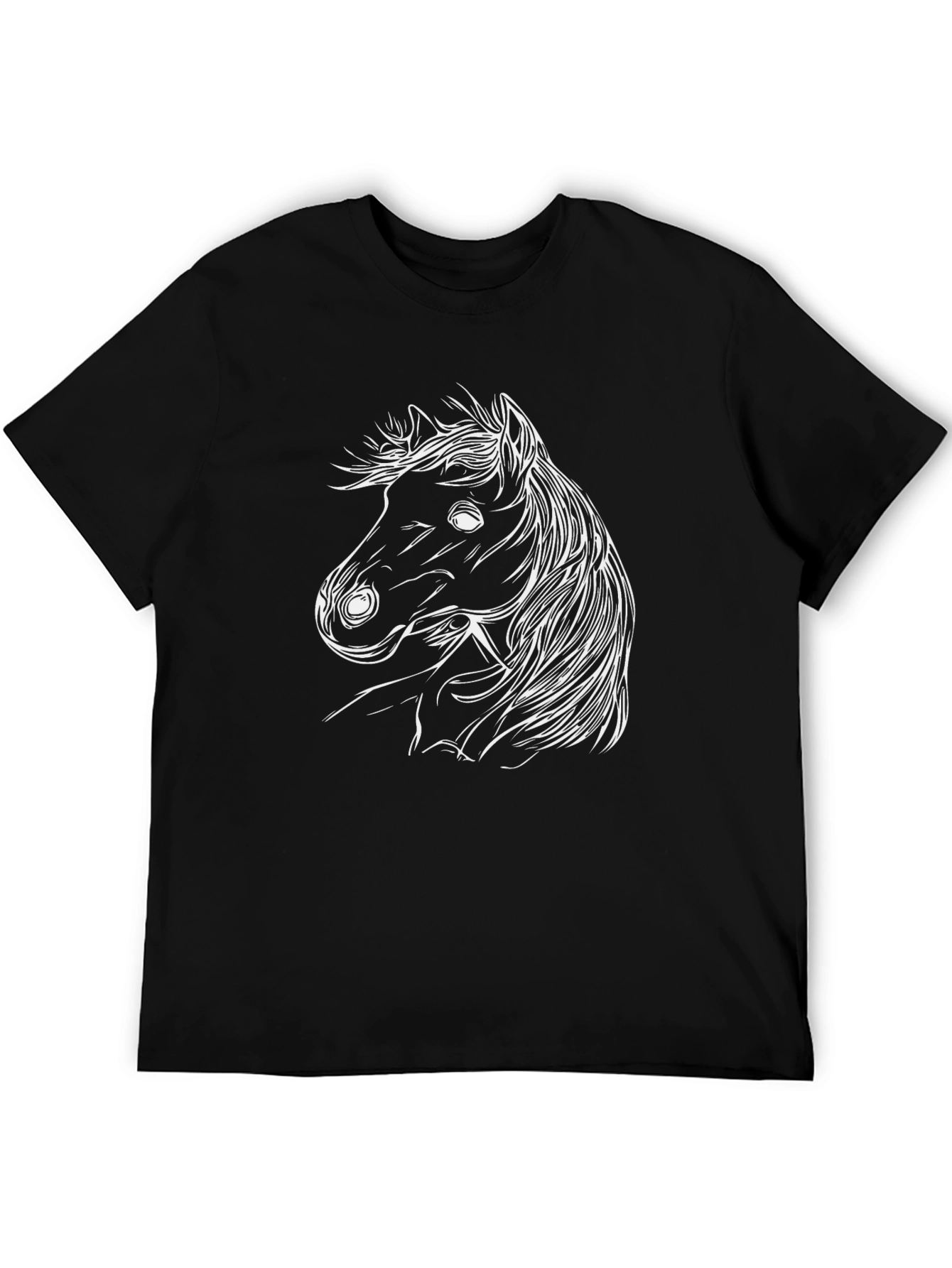 Black Horse Graphic Tee - Stylish Unisex Shirt