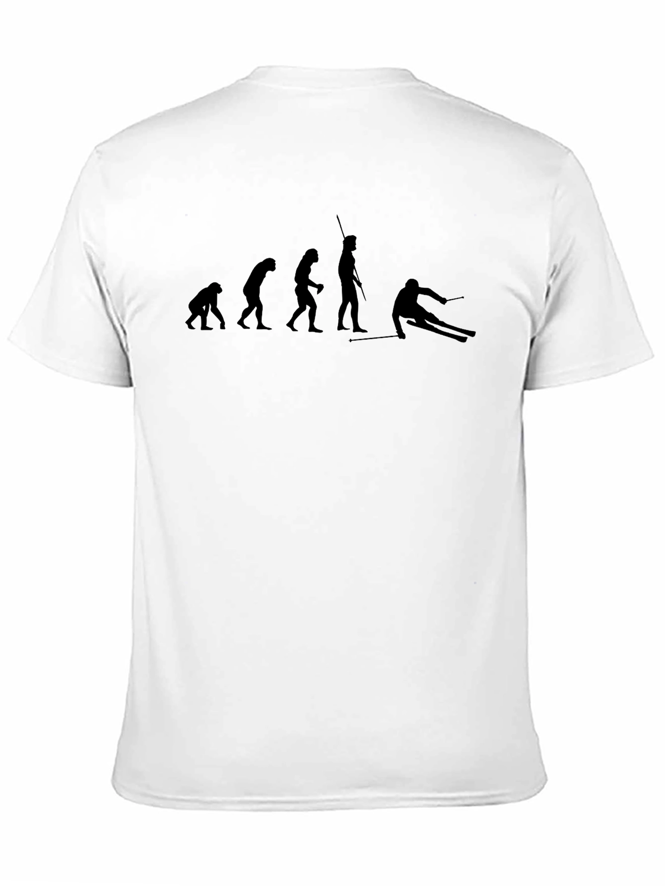 Evolution of Skiing Graphic Tee - Black Cotton T-Shirt