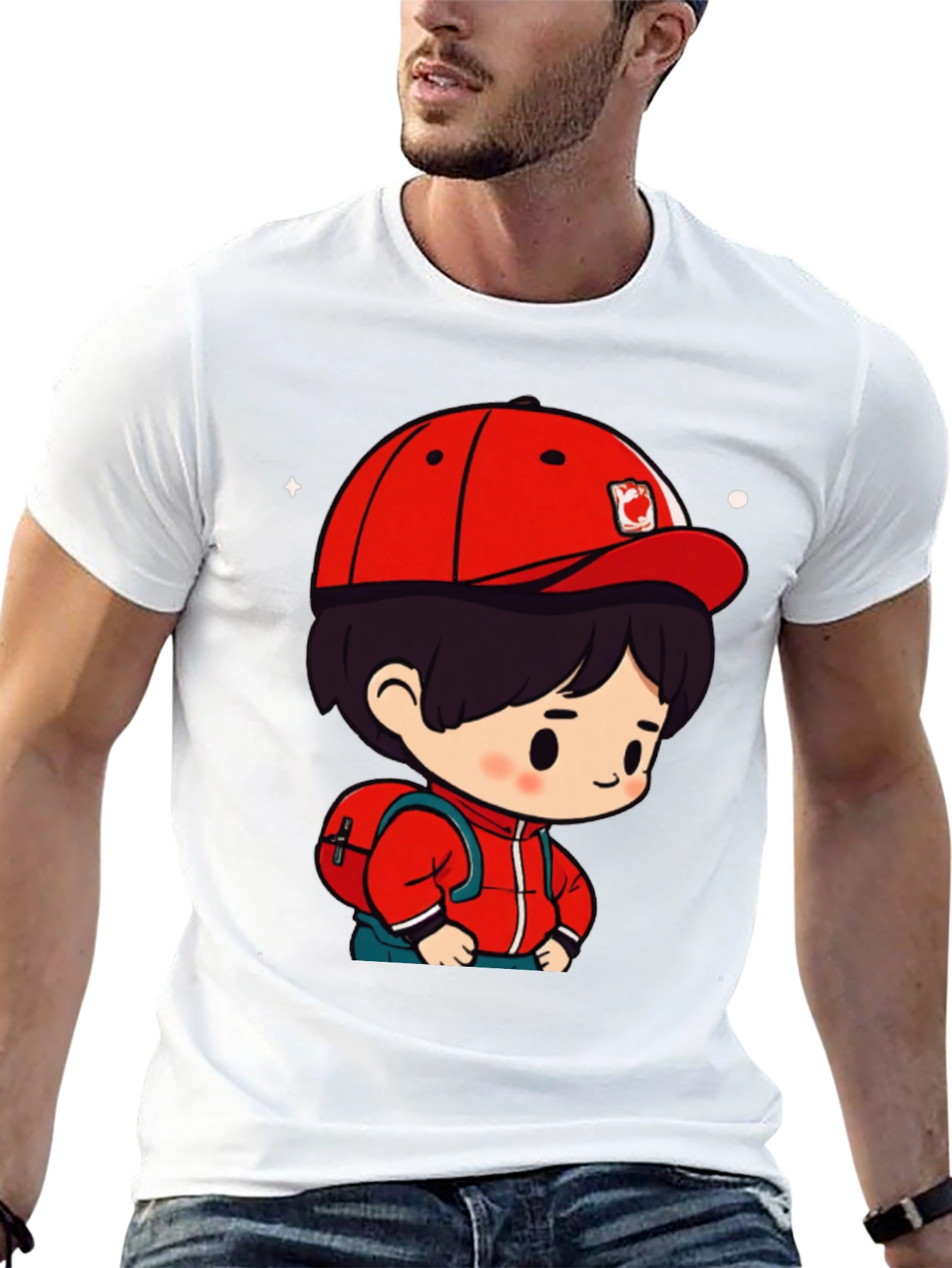 Cartoon Boy Black T-Shirt
