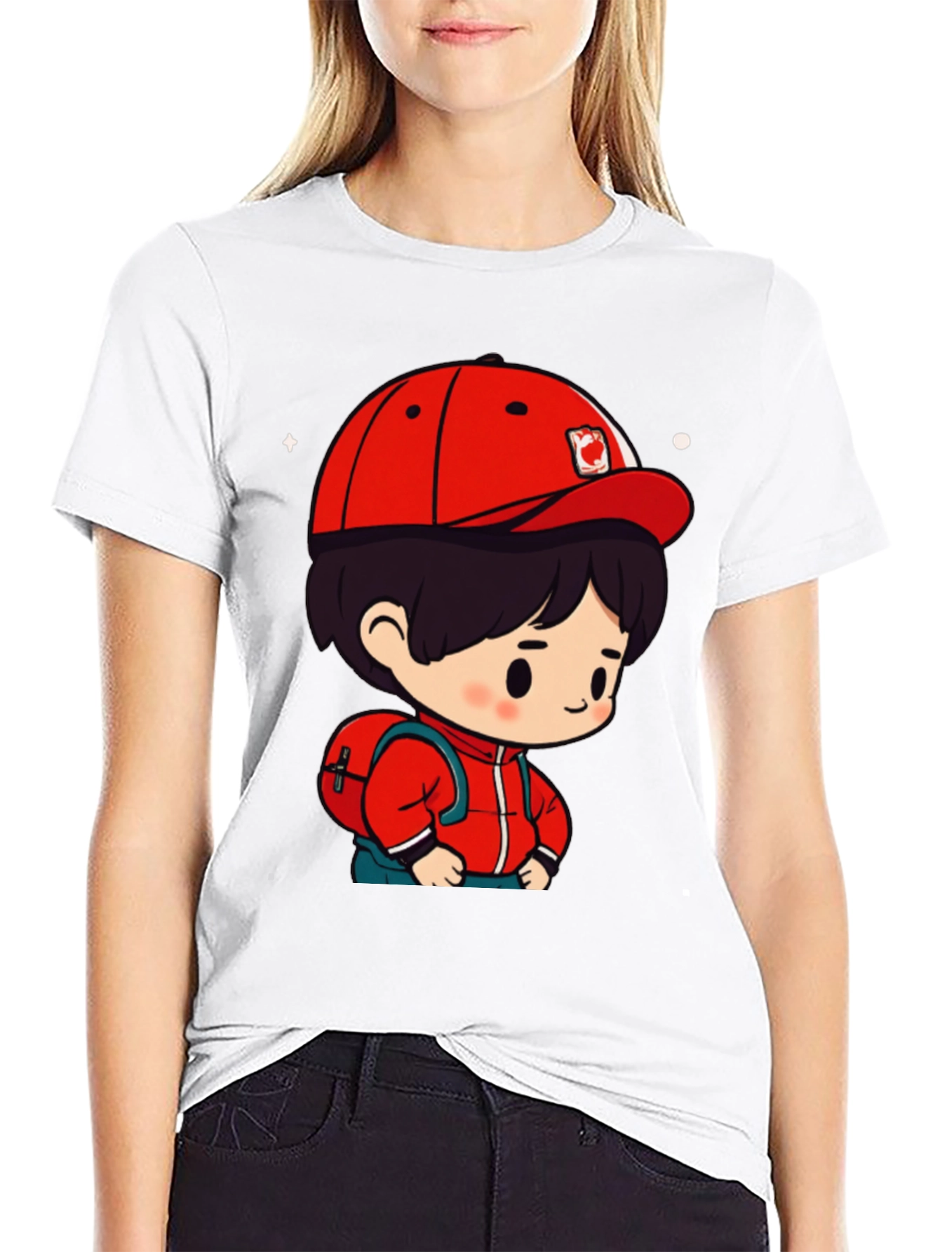 Cartoon Boy Black T-Shirt