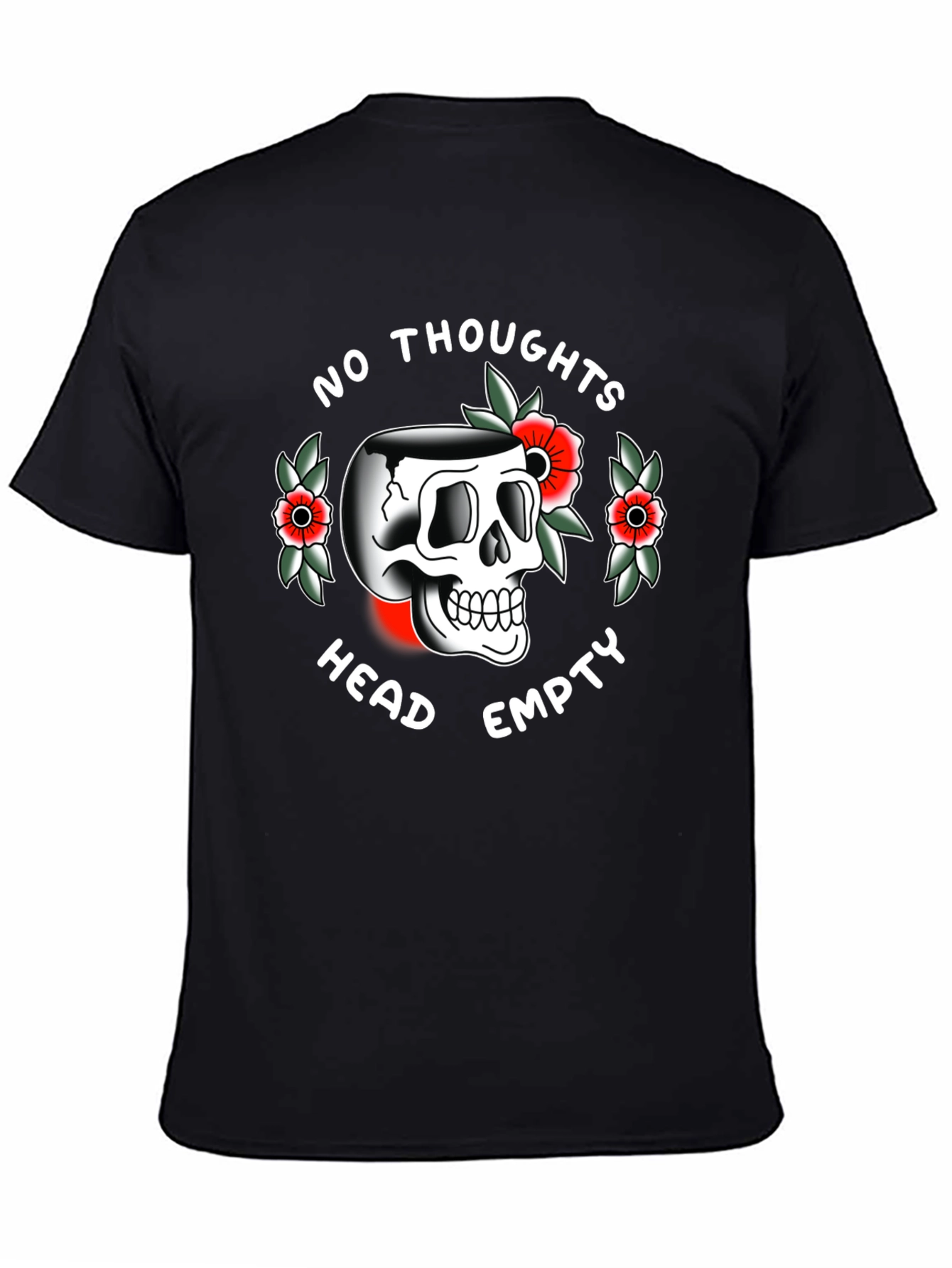 Skull Graphic T-Shirt - No Thoughts Head Empty