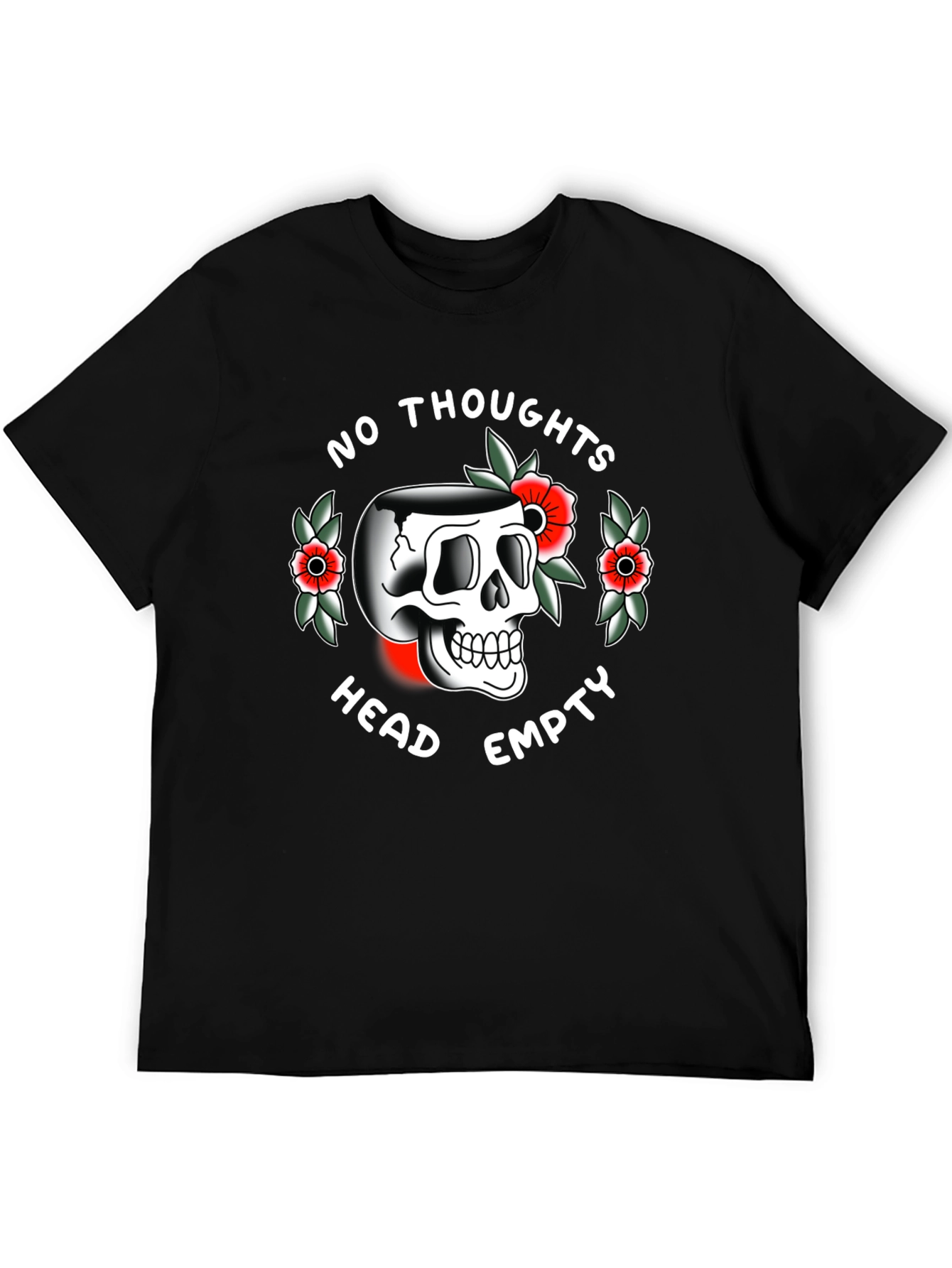 Skull Graphic T-Shirt - No Thoughts Head Empty