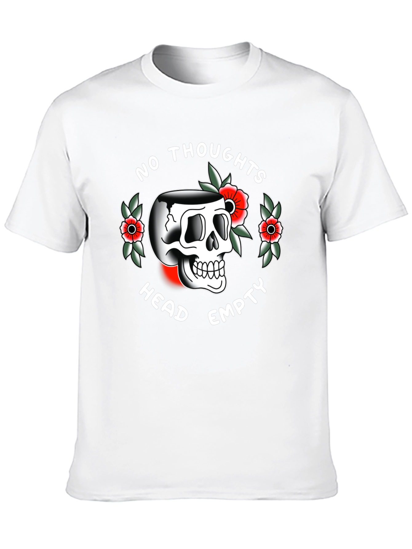Skull Graphic T-Shirt - No Thoughts Head Empty