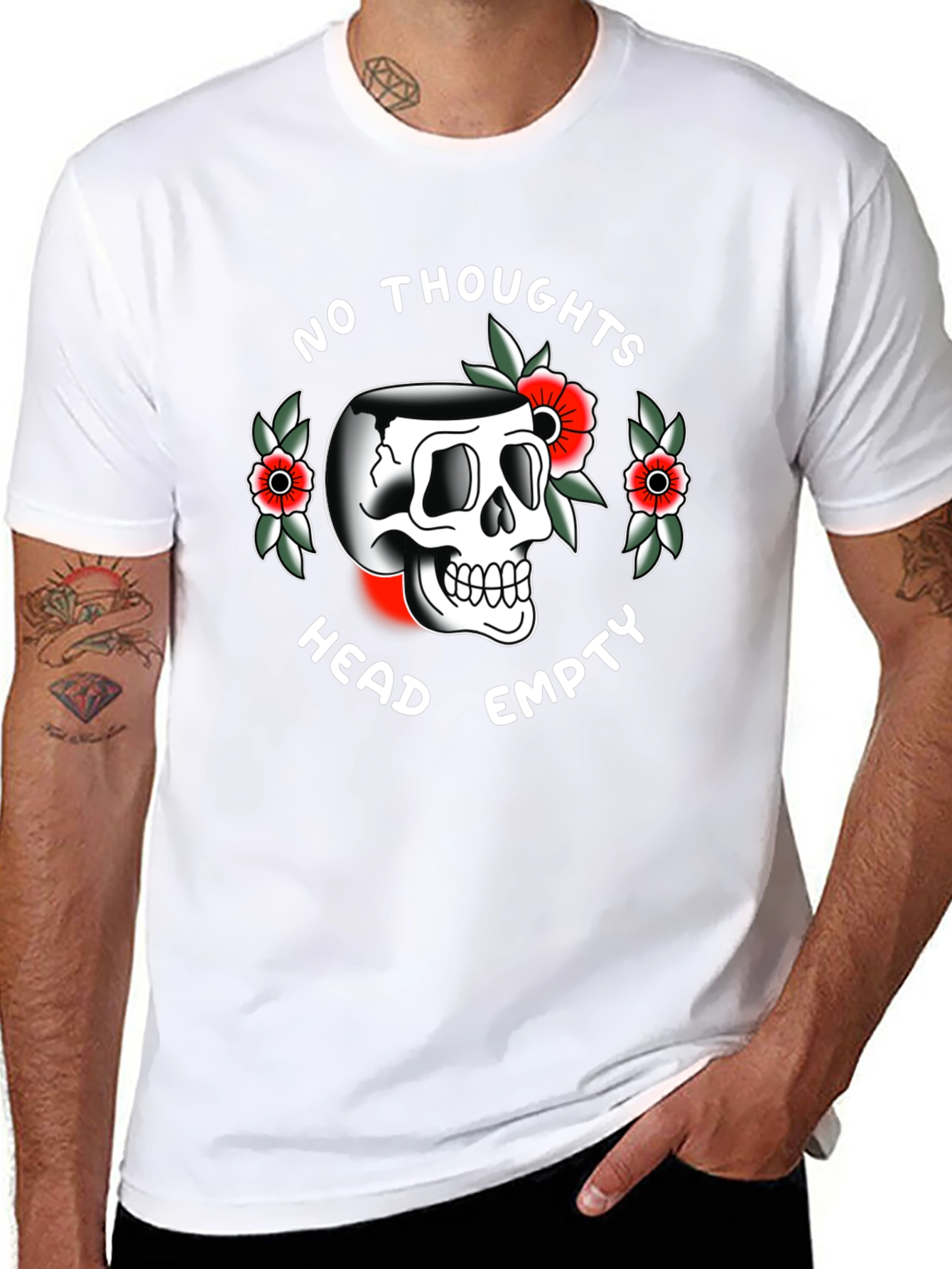 Skull Graphic T-Shirt - No Thoughts Head Empty