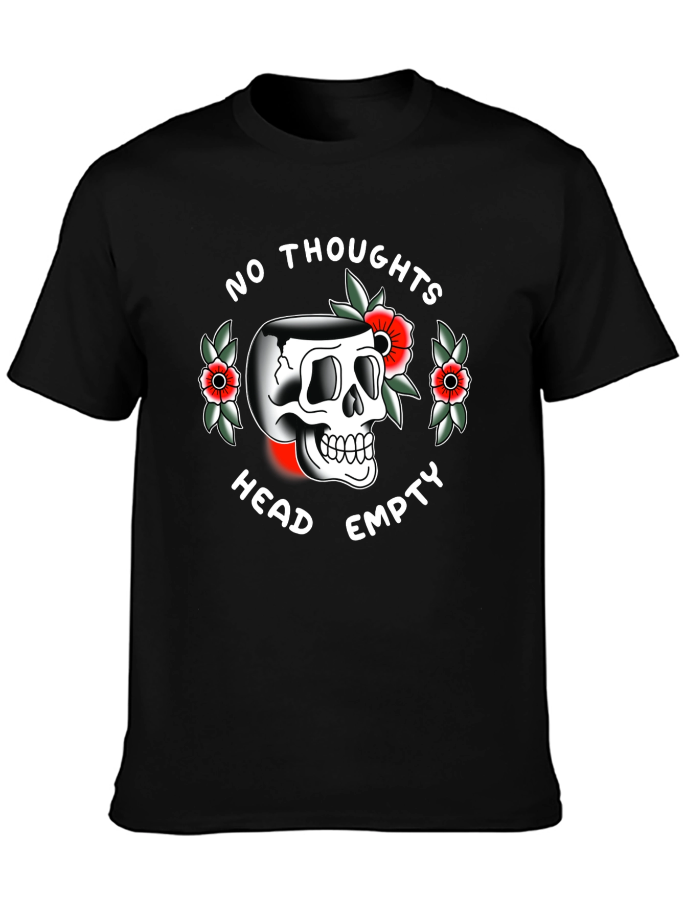 Skull Graphic T-Shirt - No Thoughts Head Empty