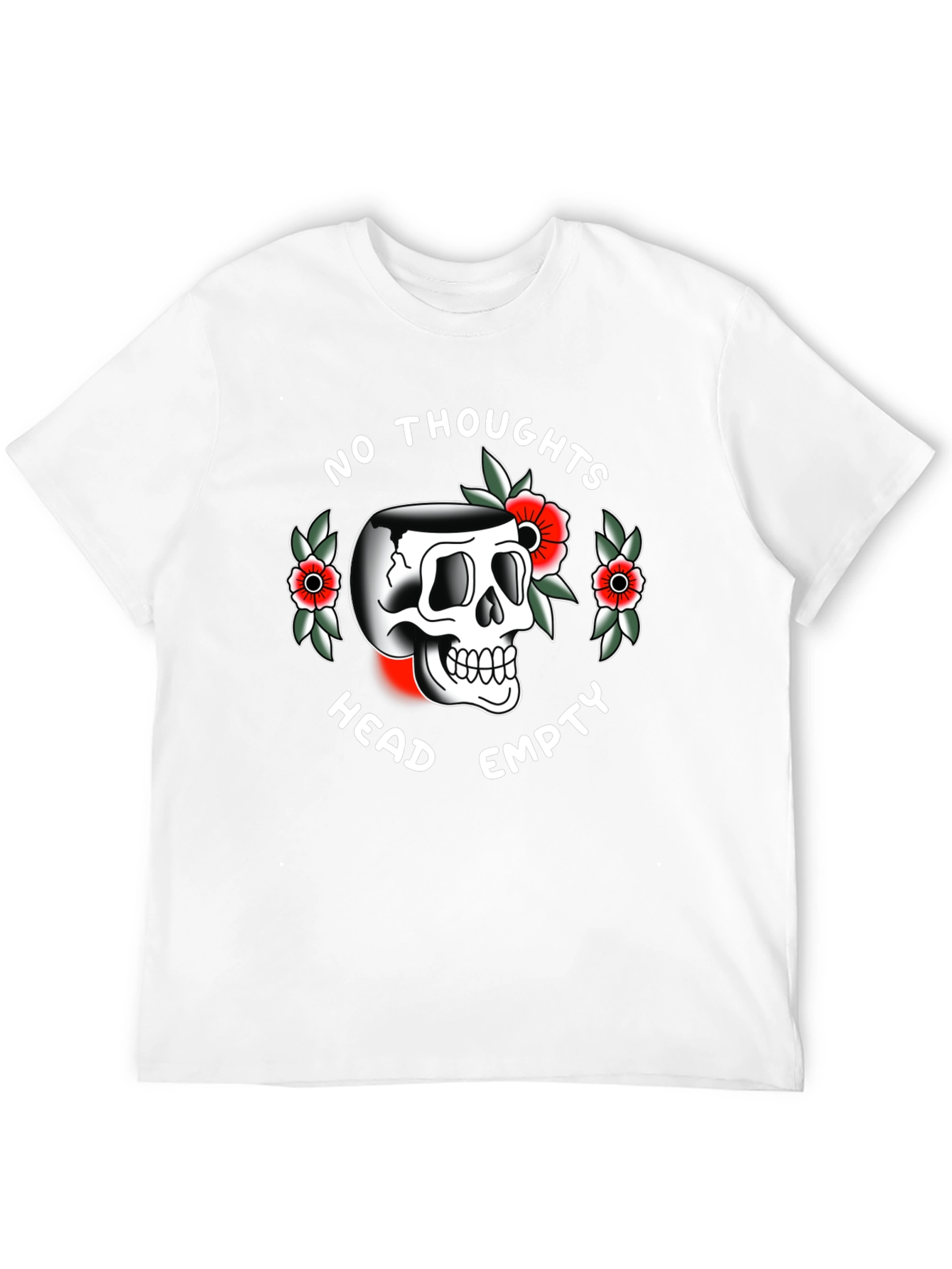 Skull Graphic T-Shirt - No Thoughts Head Empty