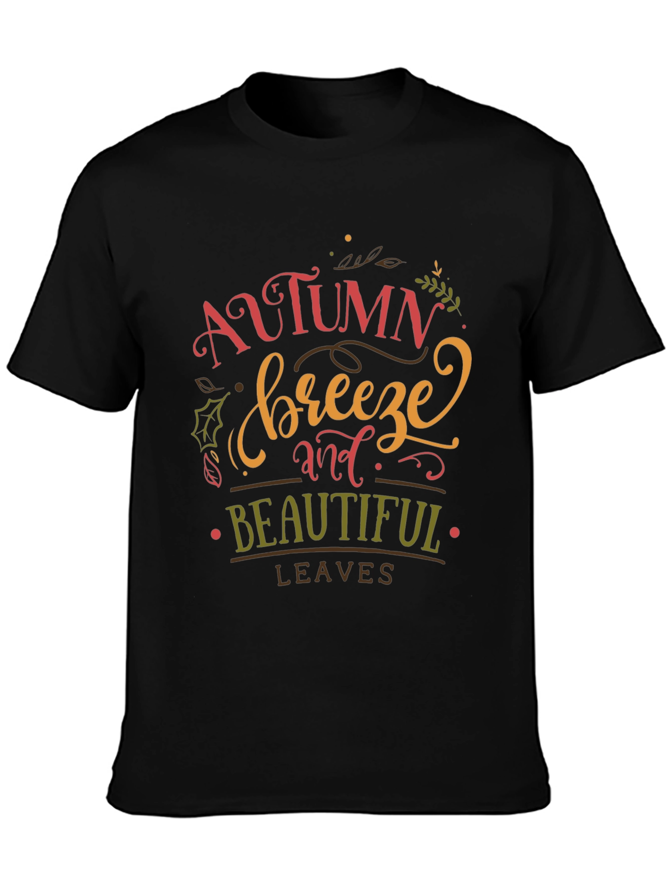 Autumn Breeze Graphic Tee - Black