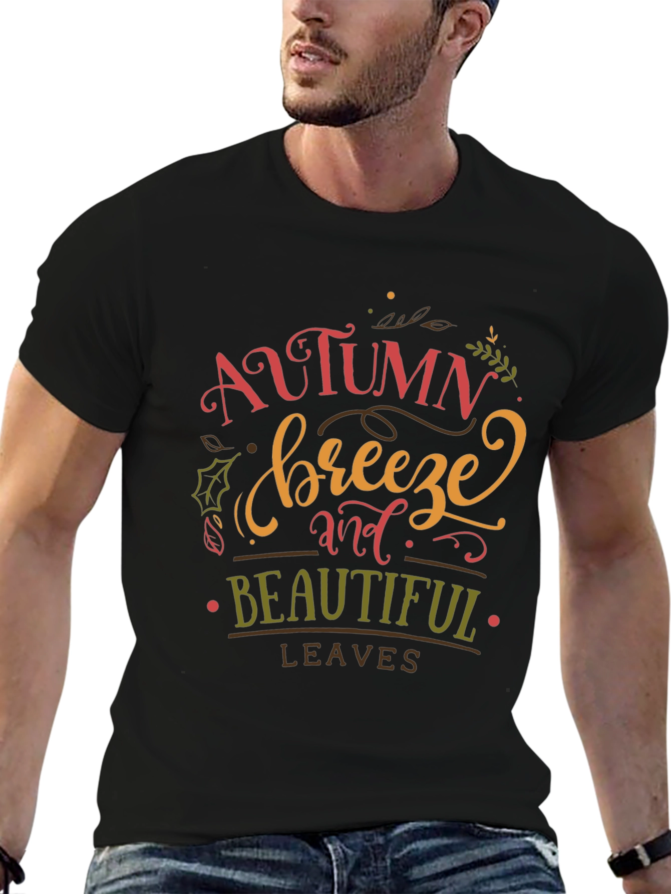 Autumn Breeze Graphic Tee - Black