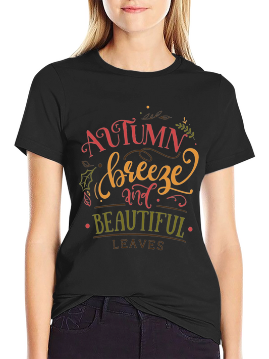 Autumn Breeze Graphic Tee - Black