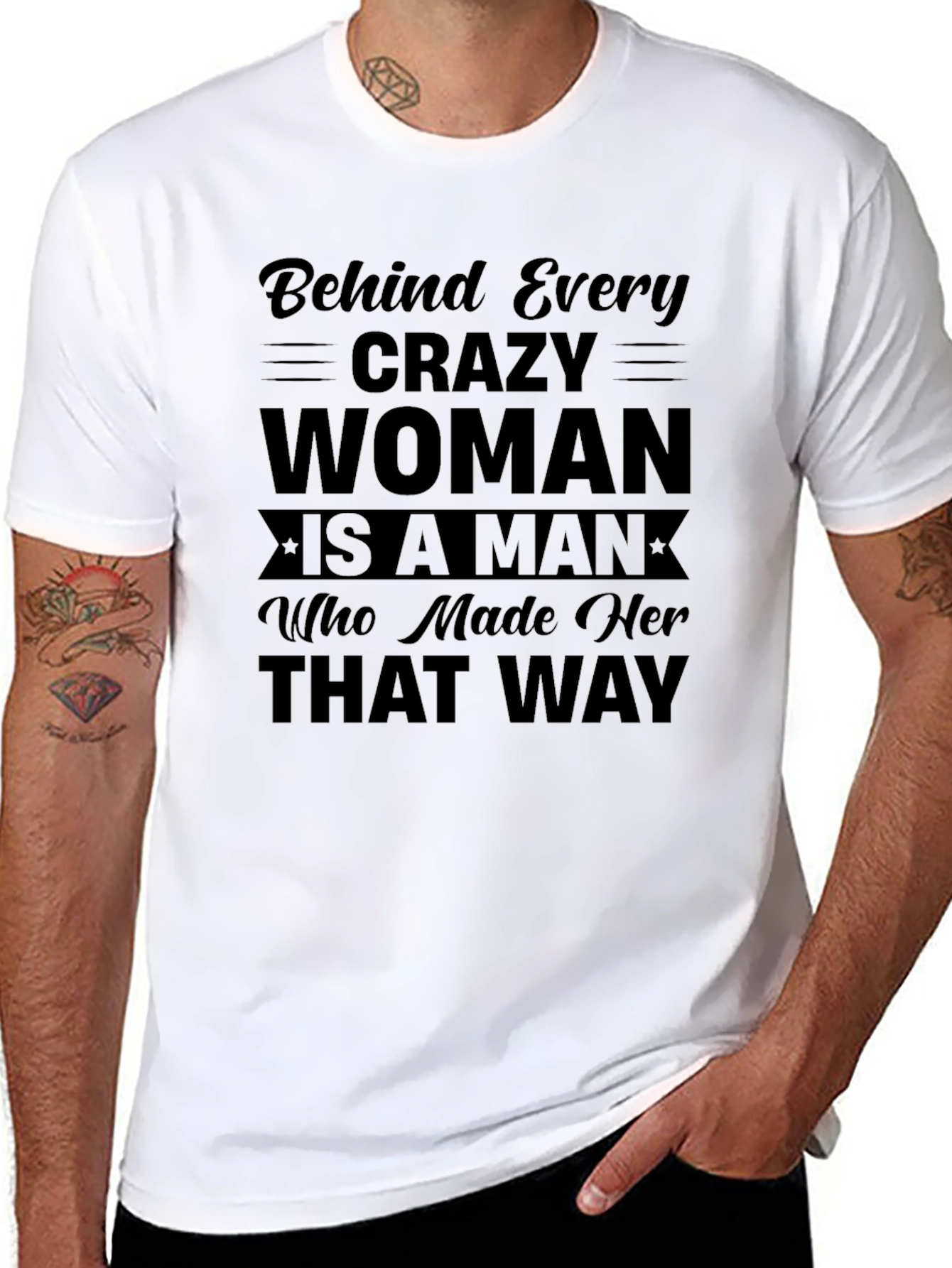 Crazy Woman T-Shirt - Humorous Slogan Tee