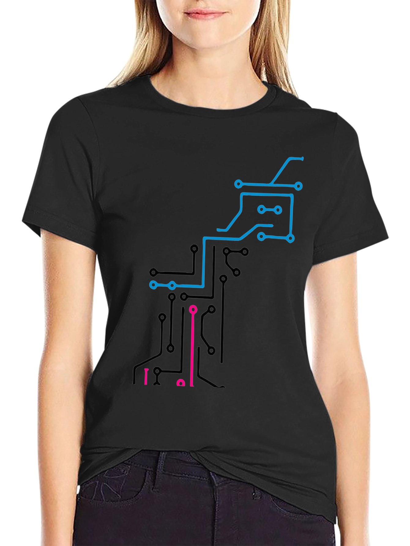 Tech Circuit Board Graphic T-Shirt - Cool Design