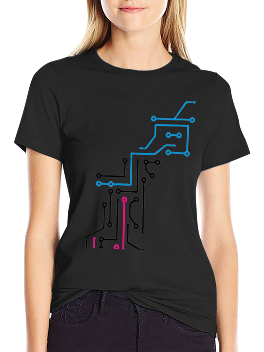 Tech Circuit Board Graphic T-Shirt - Cool Design