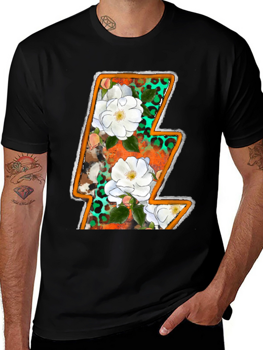 Floral Lightning Bolt Graphic Tee