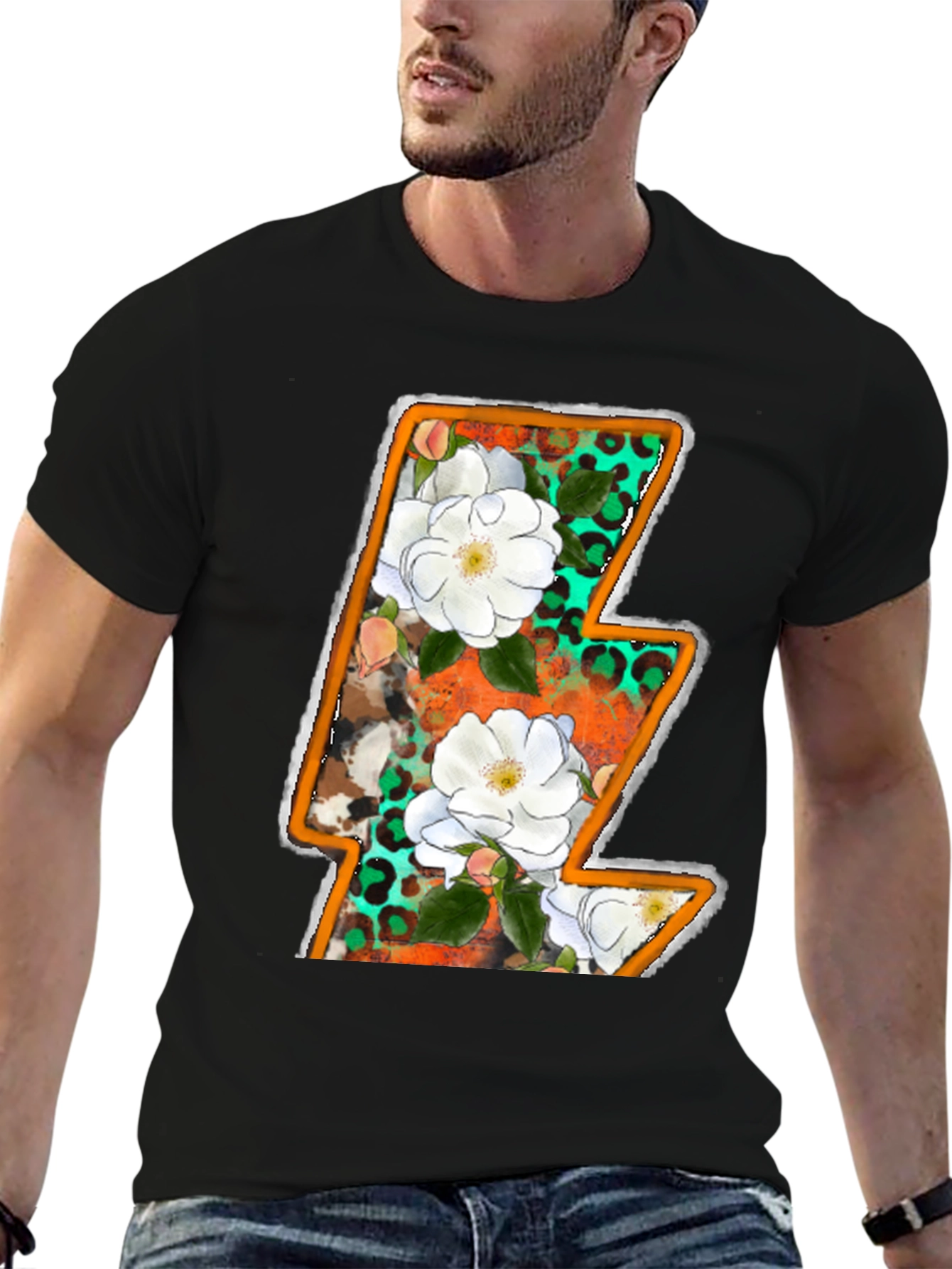 Floral Lightning Bolt Graphic Tee