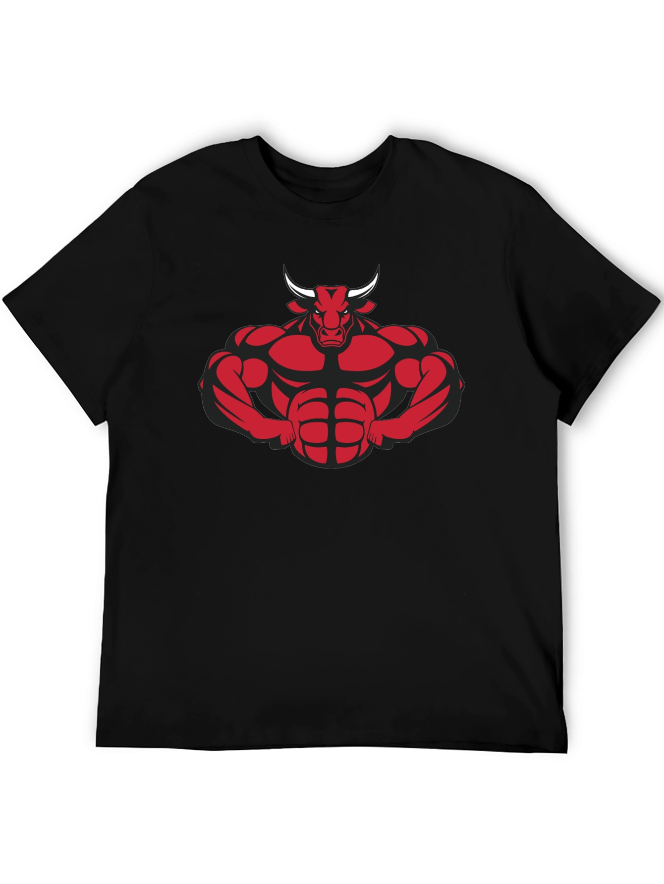 Muscle Bull Graphic Tee - Black Cotton Blend