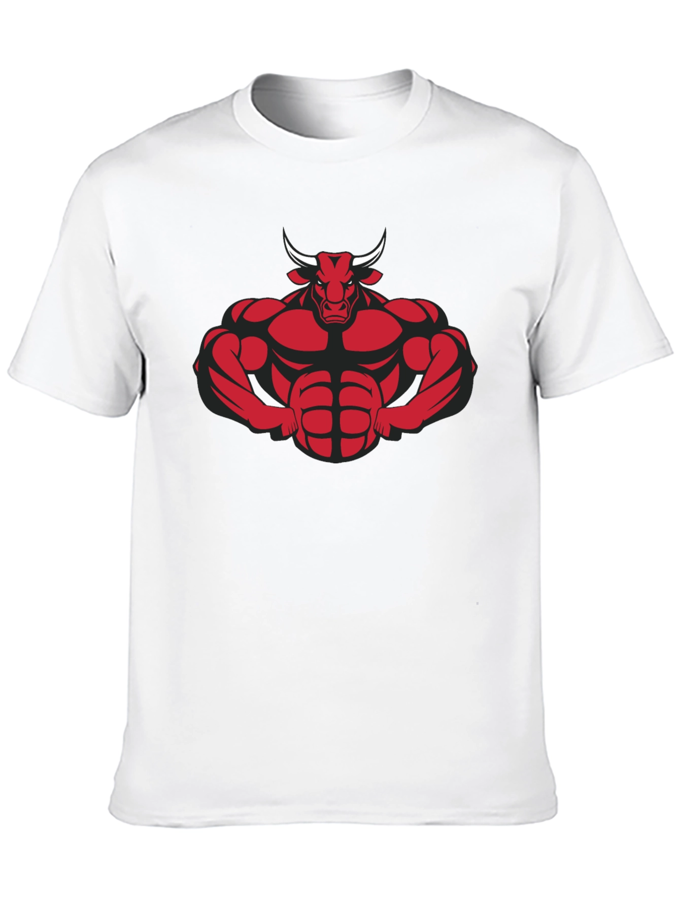 Muscle Bull Graphic Tee - Black Cotton Blend